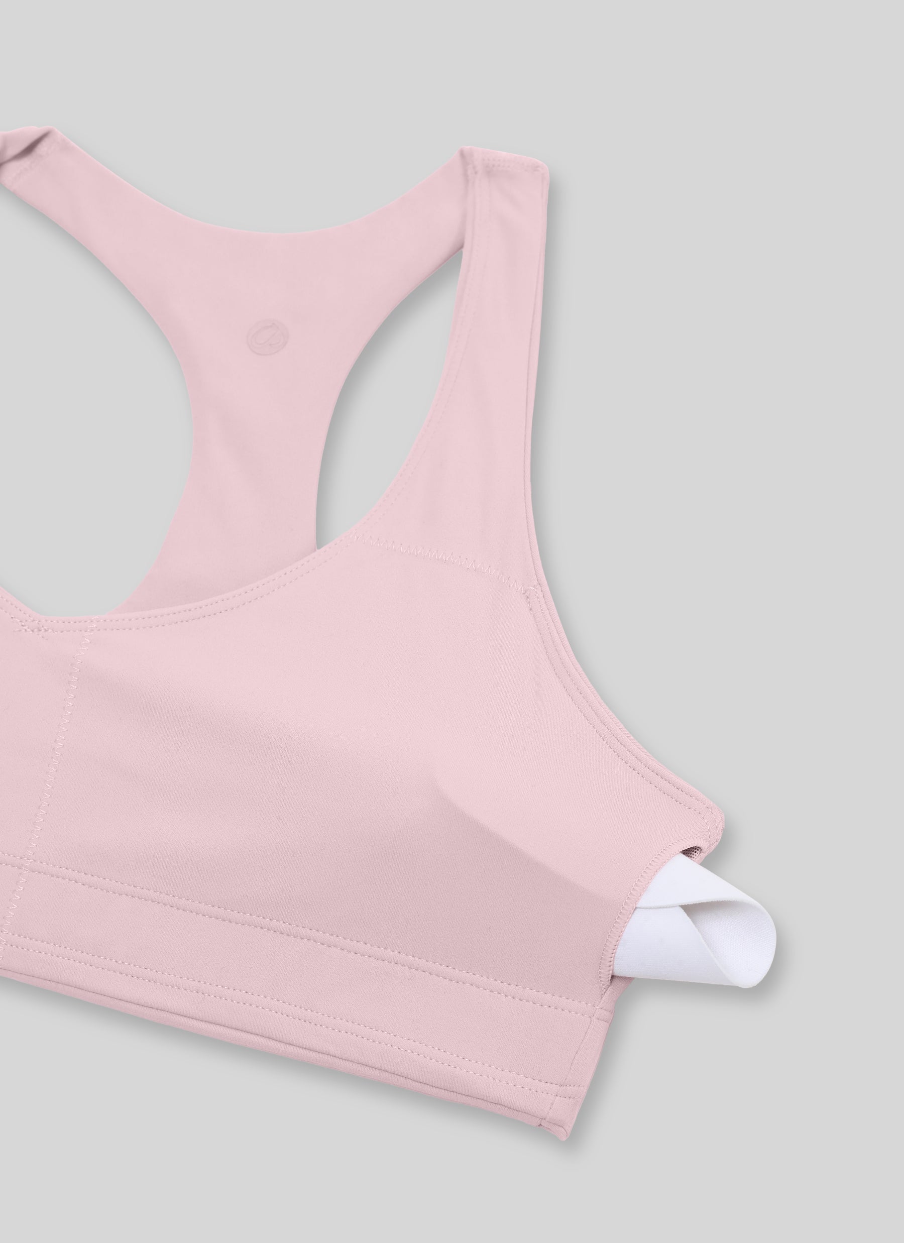 CRZ YOGA Women's Butterluxe Yoga V Neck RacerBack Build in Sports Bra Pink Haze @model_info:X1
