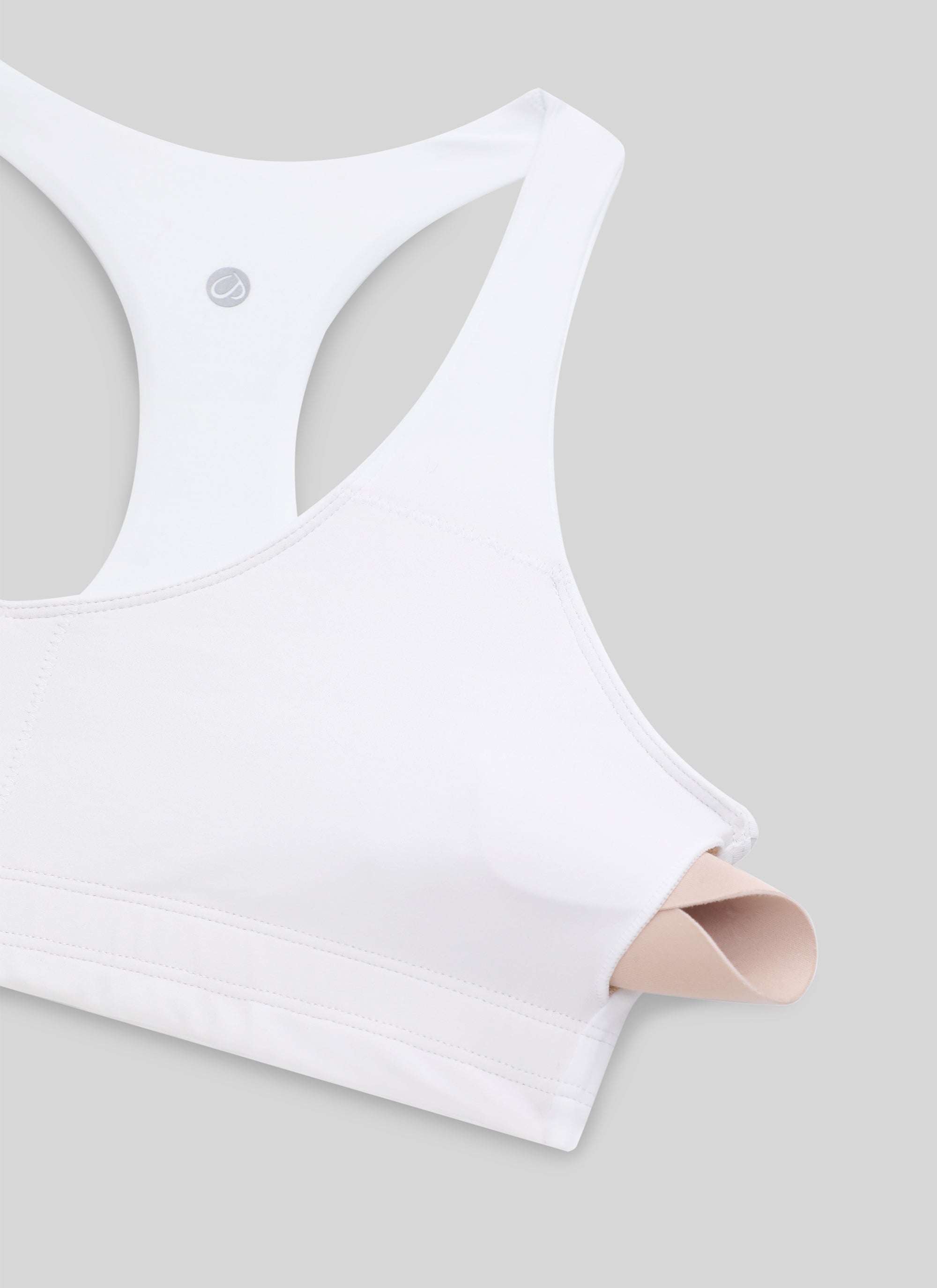 CRZ YOGA 여성용 Butterluxe V넥 레이서백 일체형 스포츠 브라 화이트