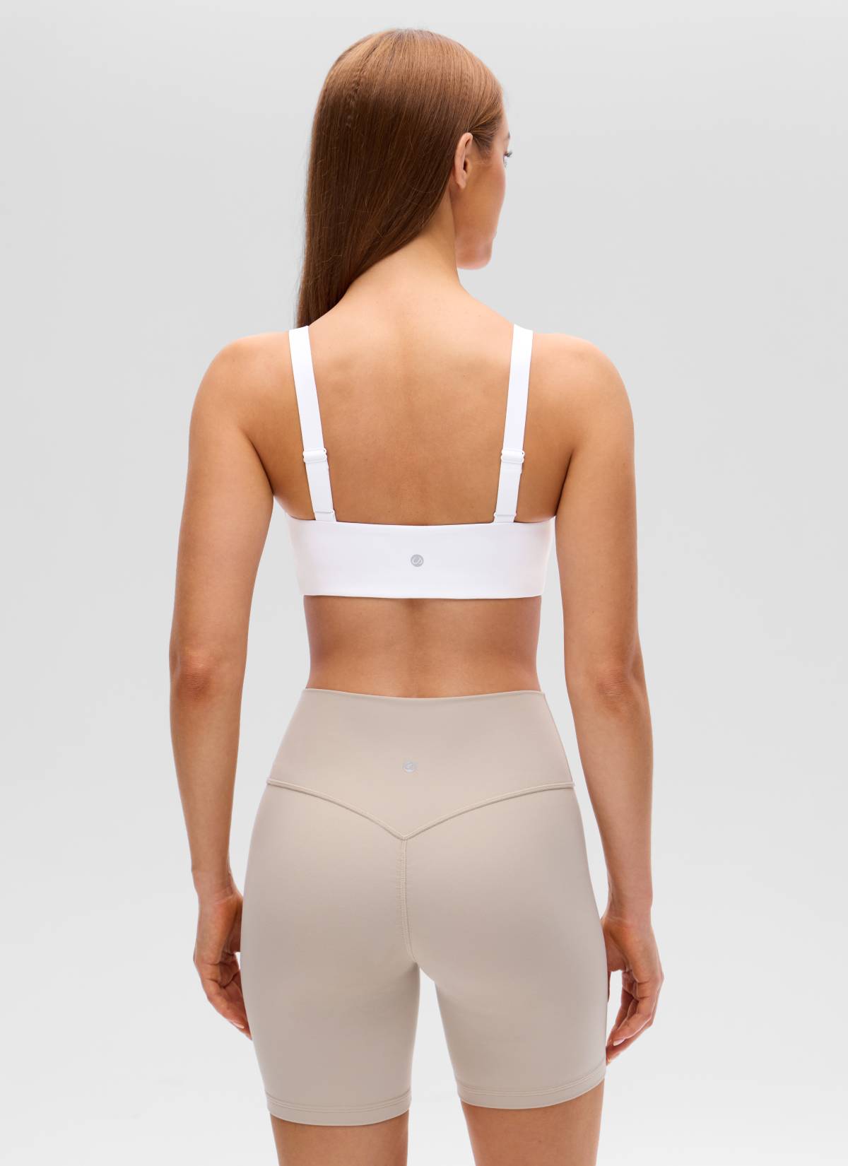CRZ YOGA 여성용 Butterluxe 요가 U넥 스퀘어 백 스포츠 브라 화이트