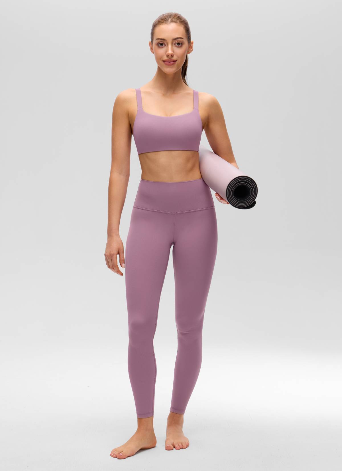 CRZ YOGA 여성용 Butterluxe 요가 U넥 스퀘어 백 스포츠 브라 라이트 라벤더