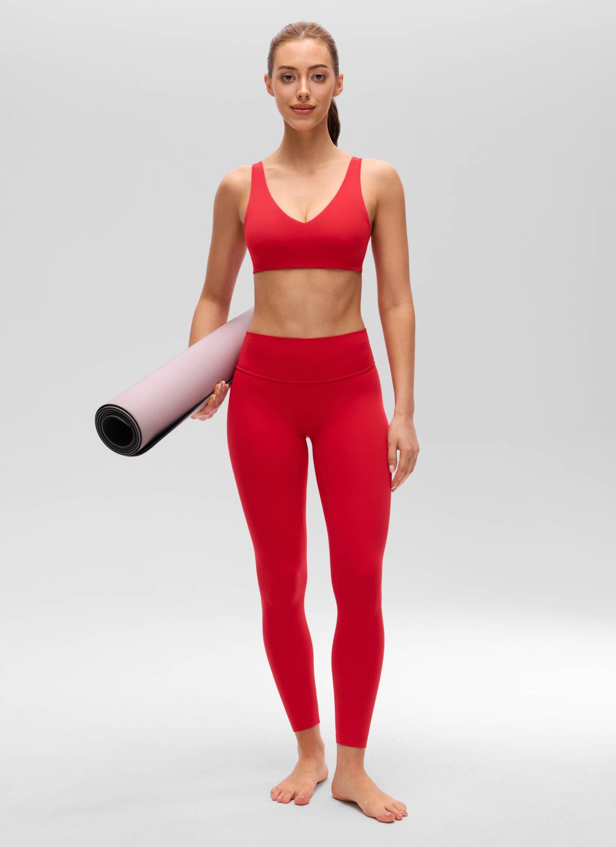 CRZ YOGA 여성용 Butterluxe 요가 U 백 스포츠 브라 라이트 서포트 오로라 레드
