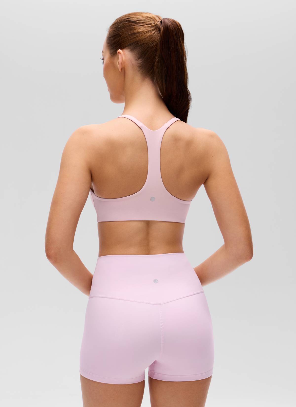 CRZ YOGA 여성용 Butterluxe V넥 레이서백 씬 스트랩 스포츠 브라 핑크 헤이즈