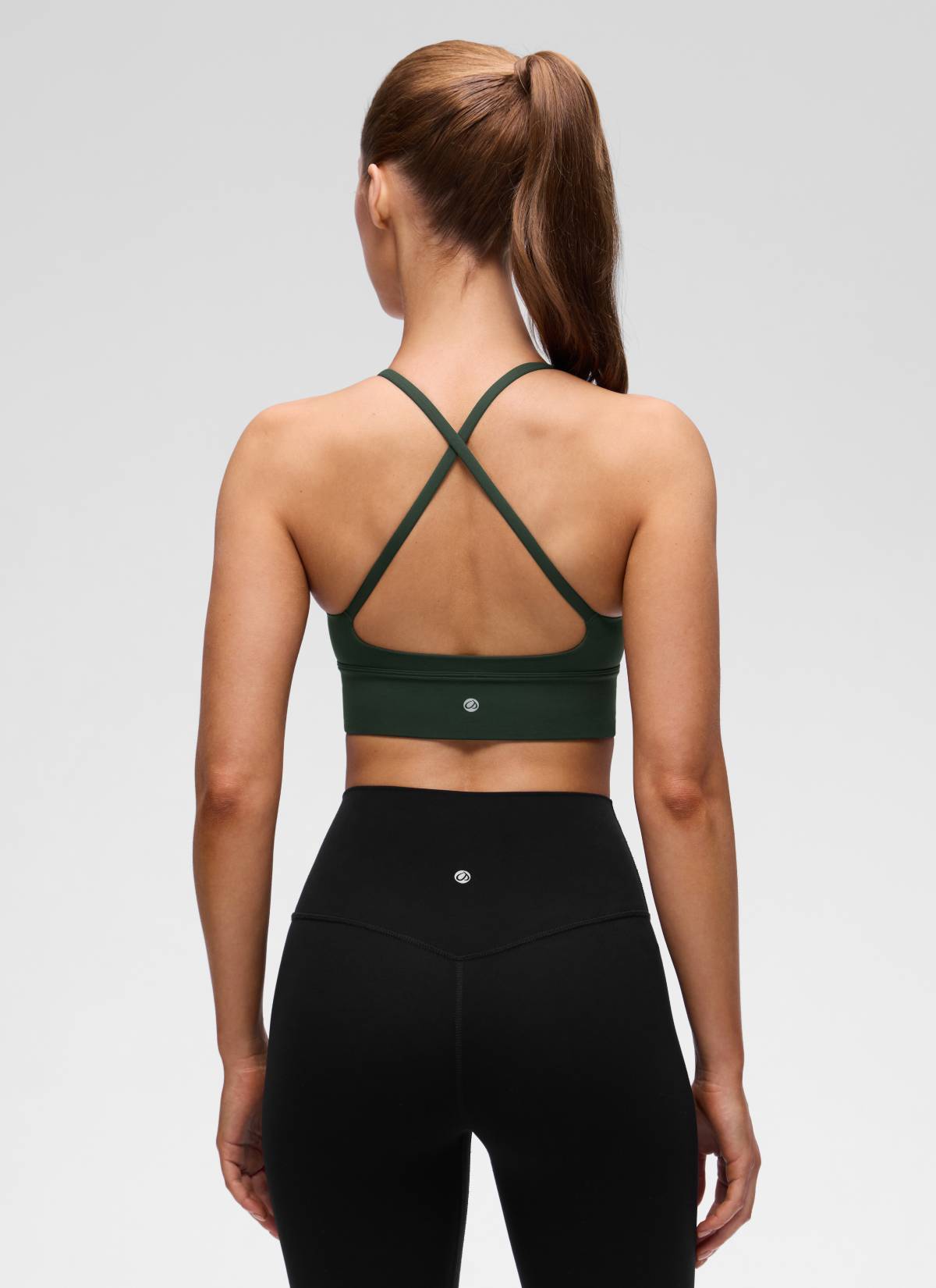 CRZ YOGA 여성용 Butterluxe 요가 V넥 크로스 백 롱라인 스포츠 브라 레전드 그린