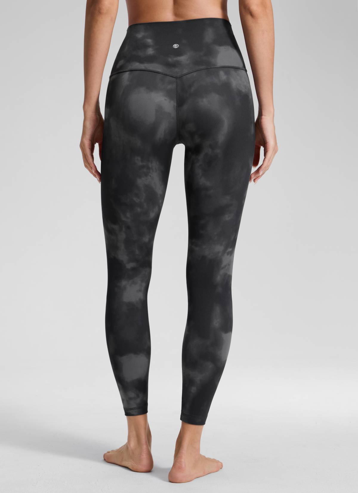 CRZ YOGA Women's Yoga Lounge High Rise Butterluxe Yoga Leggings 25'' Grey Tie Dye Flowers