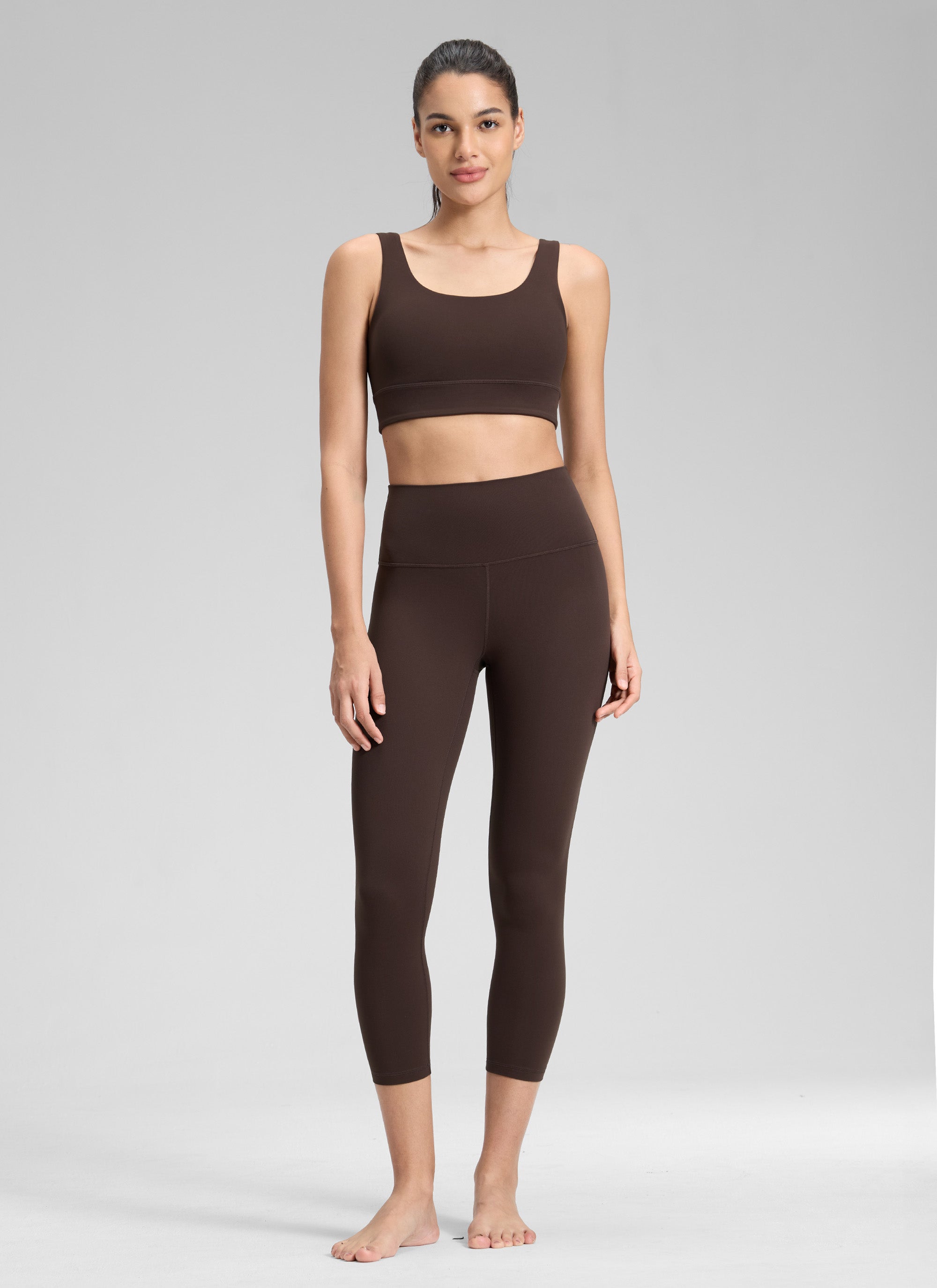 Ruang Istirehat Yoga Wanita CRZ YOGA Bertingkat Tinggi Butterluxe Legging Yoga 23'' Coklat Fudge Panas