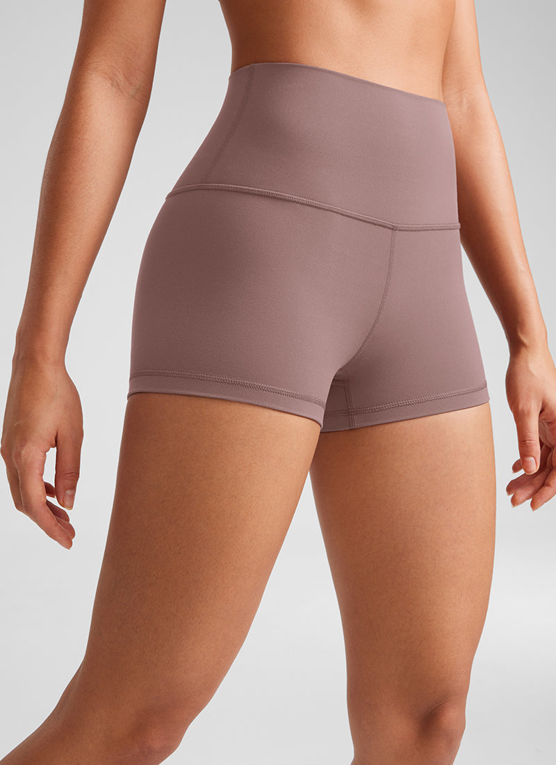 CRZ YOGA Yoga Wanita Booty Tinggi Butterluxe Seluar Pendek Biker 2.5'' Ungu Tua