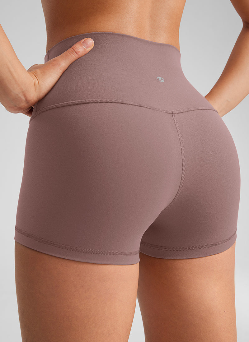 CRZ YOGA Yoga Wanita Booty Tinggi Butterluxe Seluar Pendek Biker 2.5'' Ungu Tua