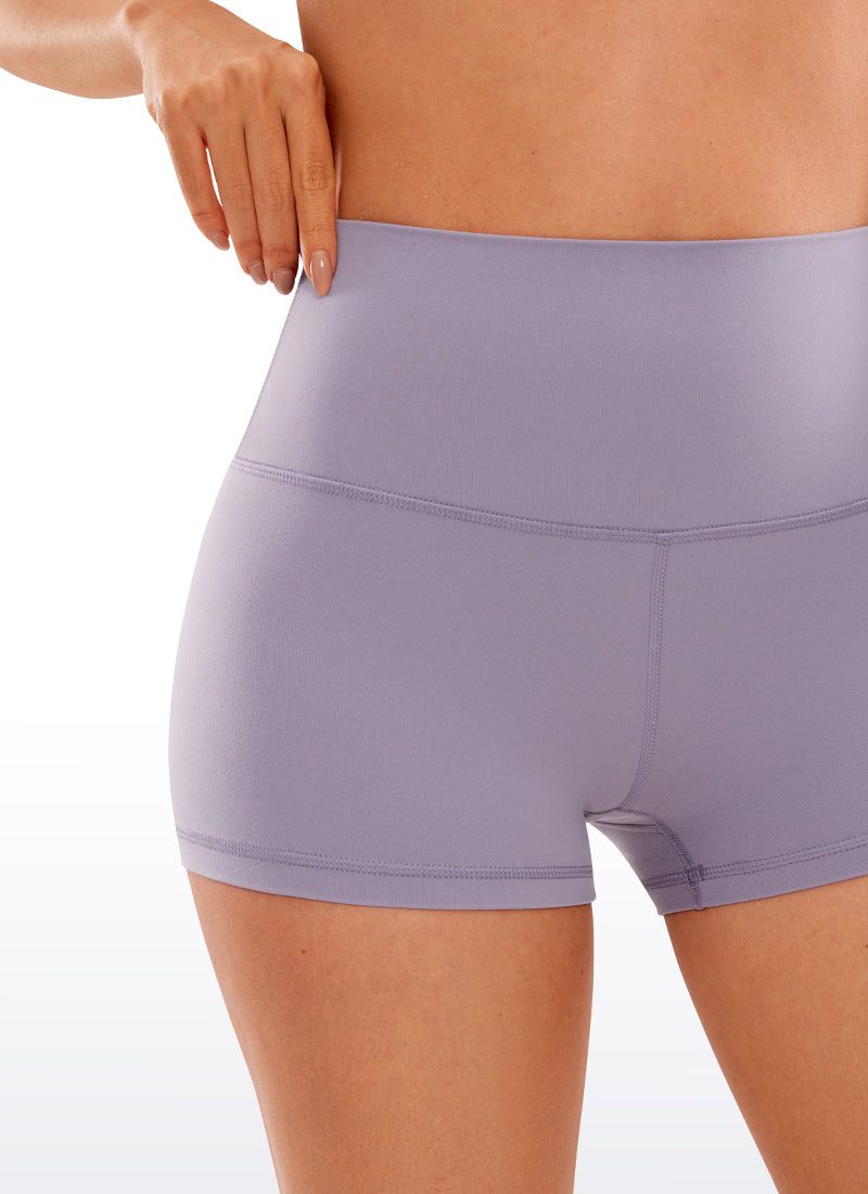 CRZ YOGA Women's Yoga High Rise Booty Butterluxe Biker Shorts 2.5'' Lavender Mist