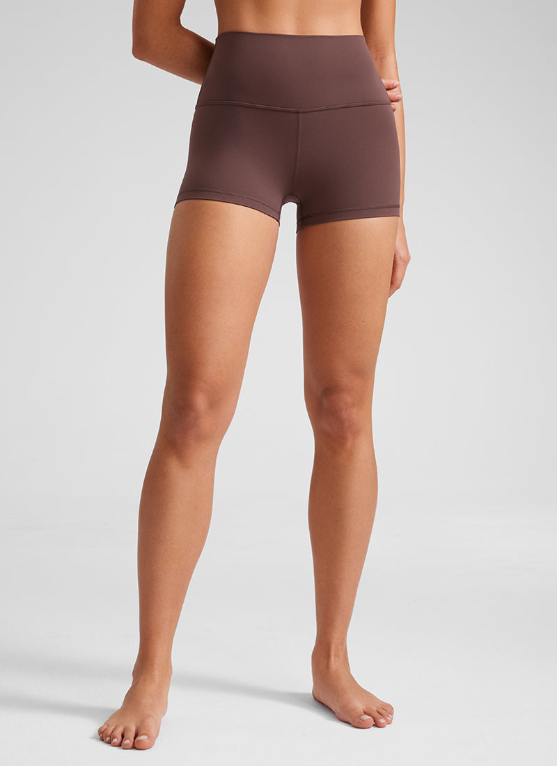 CRZ YOGA Yoga Wanita Booty Tinggi Butterluxe Seluar Pendek Biker 2.5'' Taupe