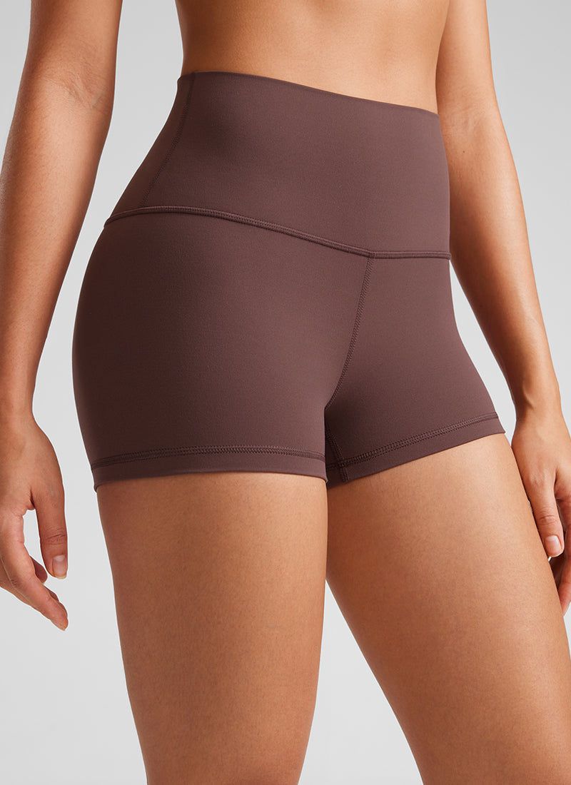 CRZ YOGA Yoga Wanita Booty Tinggi Butterluxe Seluar Pendek Biker 2.5'' Taupe