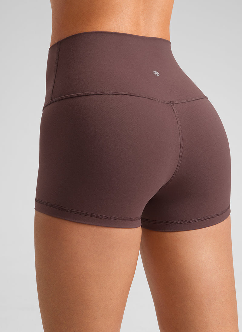 CRZ YOGA Yoga Wanita Booty Tinggi Butterluxe Seluar Pendek Biker 2.5'' Taupe
