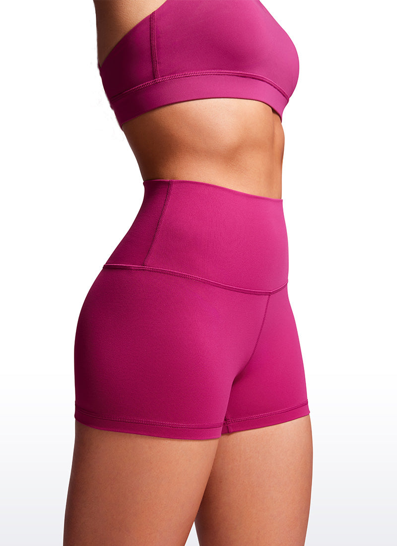 CRZ YOGA Yoga Wanita Booty Tinggi Butterluxe Seluar Pendek Biker 2.5'' Ungu Magenta