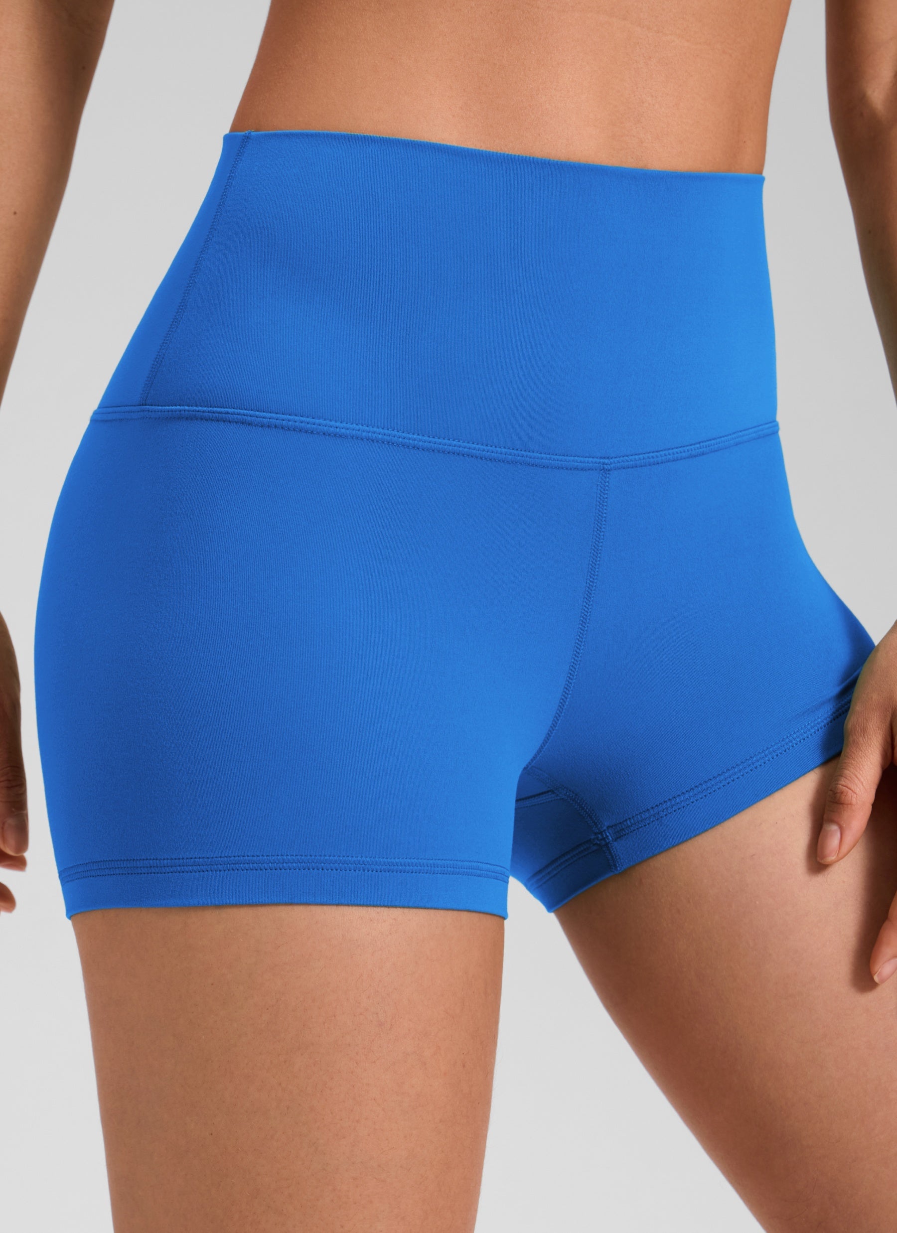 CRZ YOGA Yoga Wanita Booty Tinggi Butterluxe Seluar Pendek Biker 2.5'' Biru Berkilau