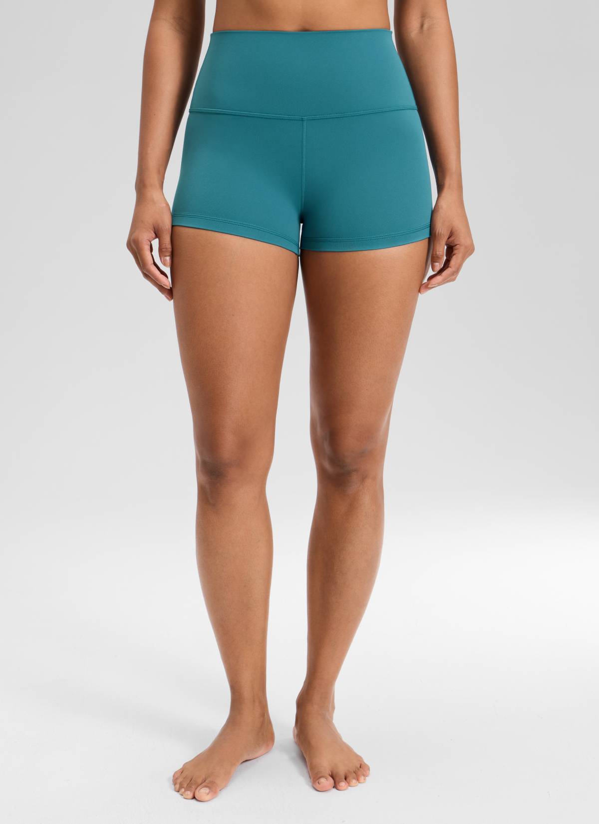 CRZ YOGA Yoga Wanita Booty Tinggi Butterluxe Seluar Pendek Biker 2.5'' Jade Hijau