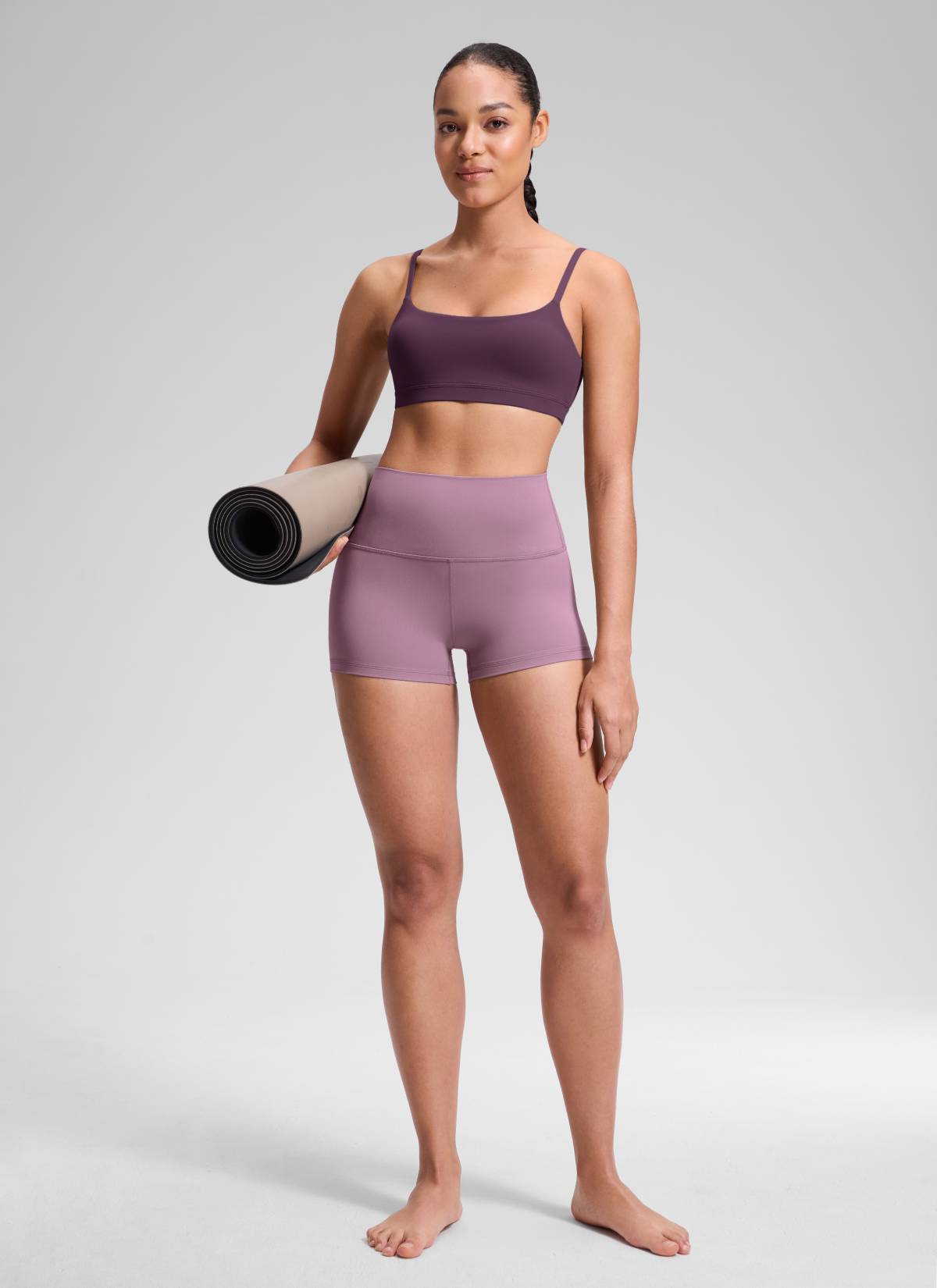 CRZ YOGA Yoga Wanita Booty Tinggi Butterluxe Seluar Pendek Biker 2.5'' Lavender Muda