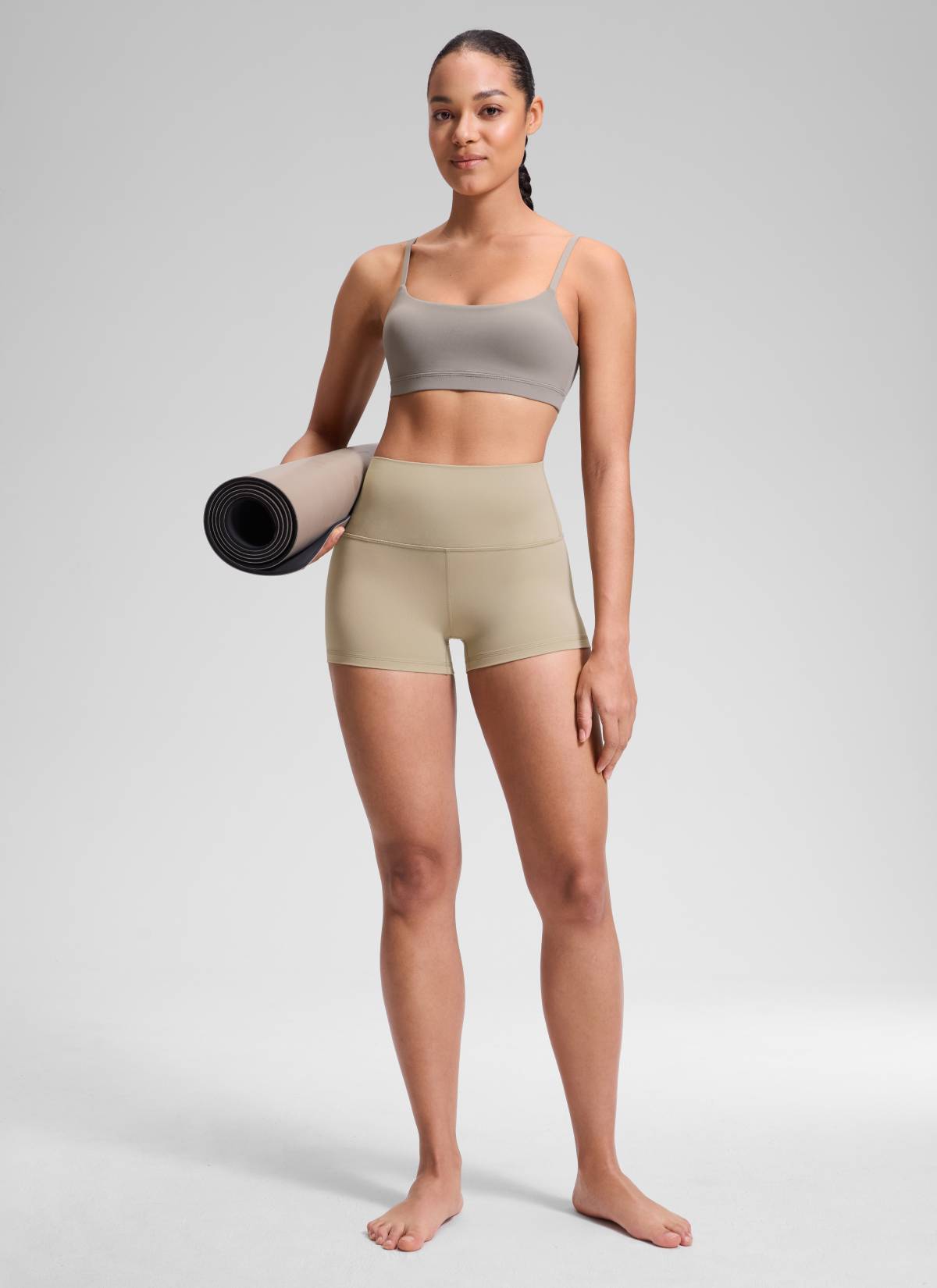 CRZ YOGA Yoga Wanita Booty Tinggi Butterluxe Seluar Pendek Biker 2.5'' Oak