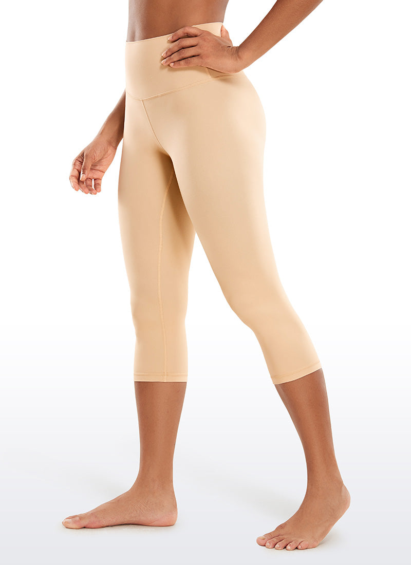 CRZ YOGA Women's Yoga Lounge High Rise Butterluxe Yoga Leggings 19'' Tan Milkshake @model_info:Gigi