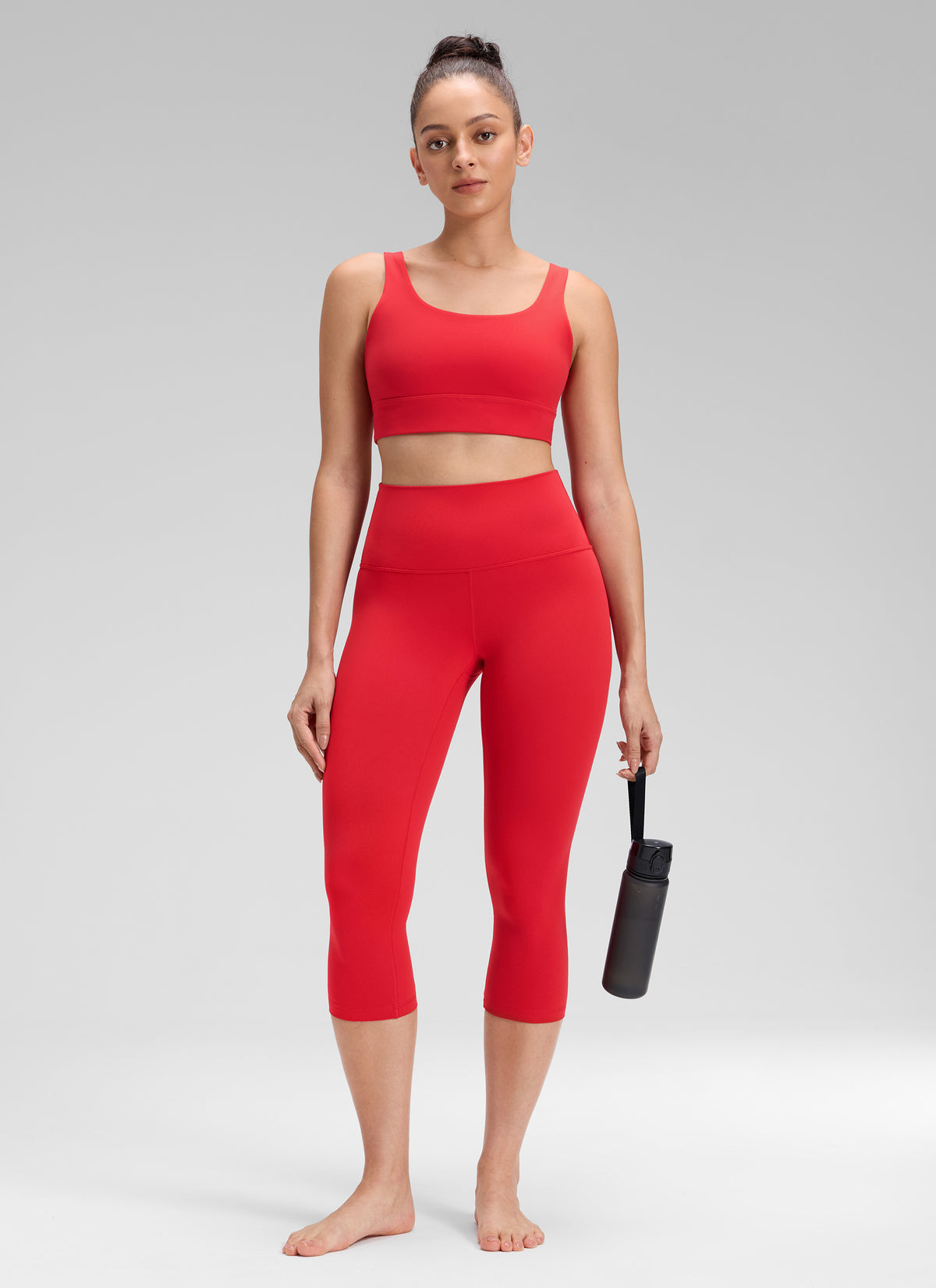 CRZ YOGA Women's Yoga Lounge High Rise Butterluxe Yoga Leggings 19'' Aurora Red @model_info:Bruna
