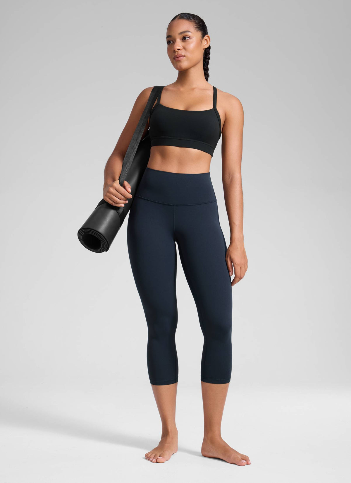CRZ YOGA Women's Yoga Lounge High Rise Butterluxe Yoga Leggings 21'' True Navy @model_info:Fiona