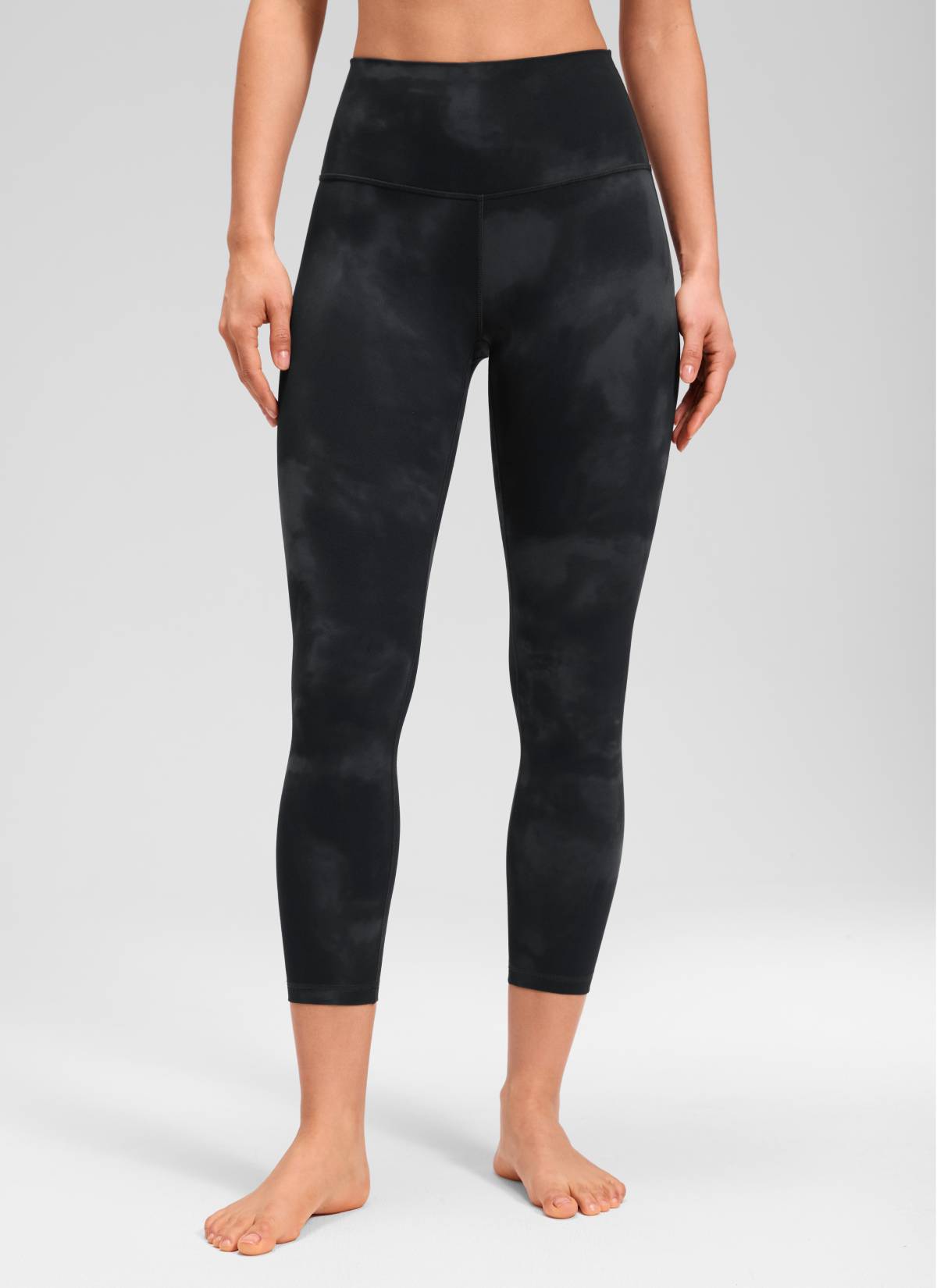 Ruang Istirehat Yoga Wanita CRZ YOGA Bertingkat Tinggi Butterluxe Legging Yoga 23'' Bunga Pewarna Hitam Ikat