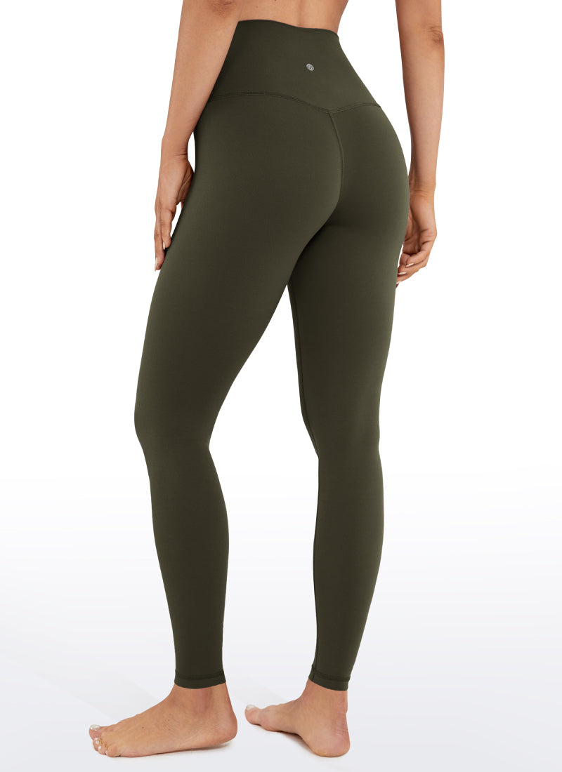 เลกกิ้งข้อเท้าสำหรับผู้หญิง CRZ YOGA เอวสูง Butterluxe ยาว 67 ซม. สี Olive Green