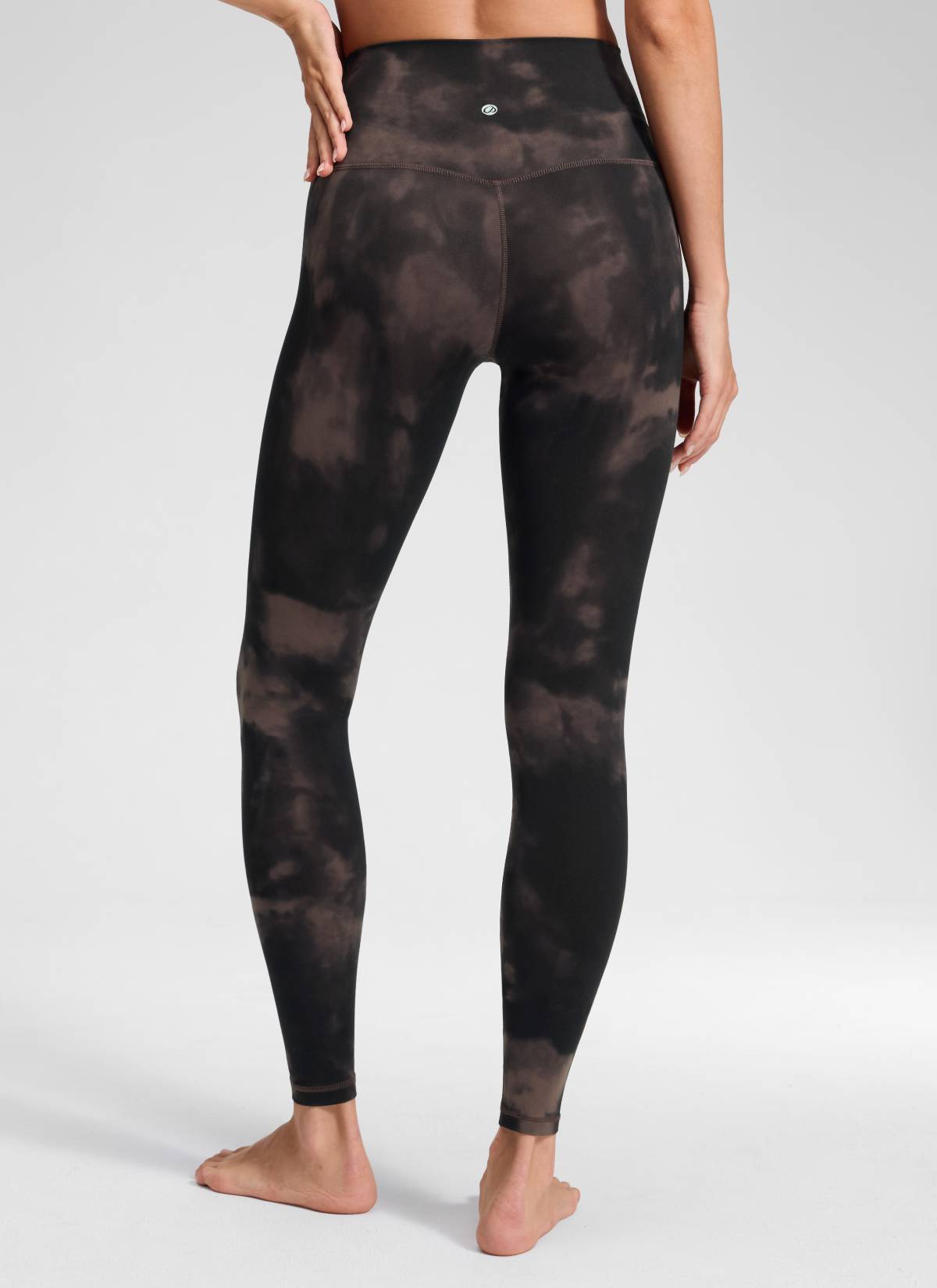 CRZ YOGA Yoga Lounge Wanita Bertingkat Tinggi Butterluxe Legging Yoga 28'' Bunga Pewarna Tali Taupe