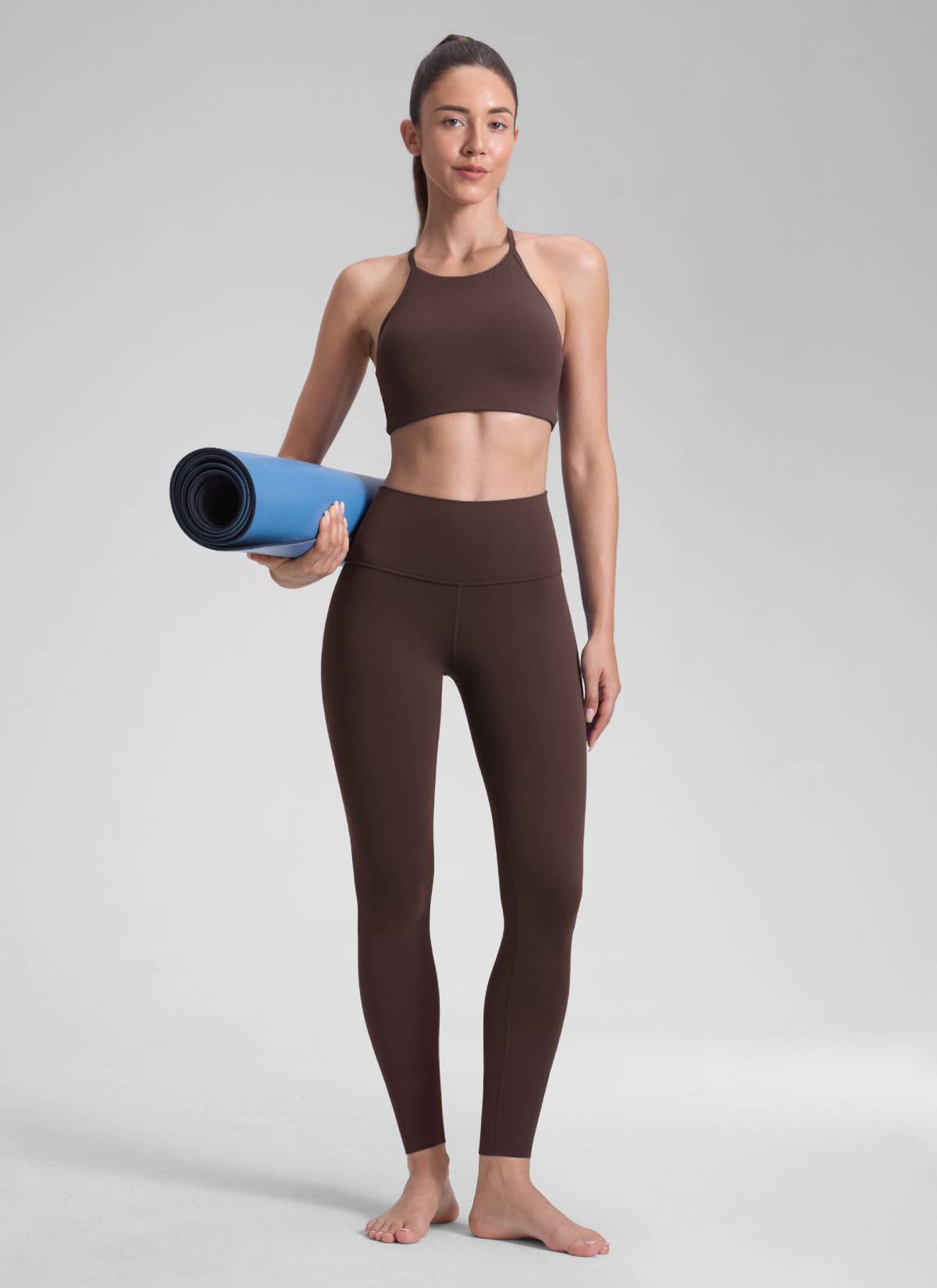 CRZ YOGA Yoga Lounge Wanita Bertingkat Tinggi Butterluxe Legging Yoga 28'' Coklat Fudge Panas