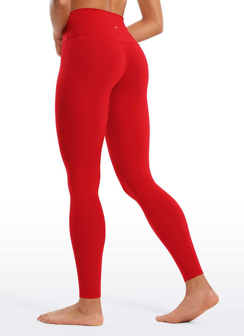 CRZ YOGA Women's Yoga Lounge High Rise Butterluxe Yoga Leggings 28'' Red Chili @model_info:Fiona