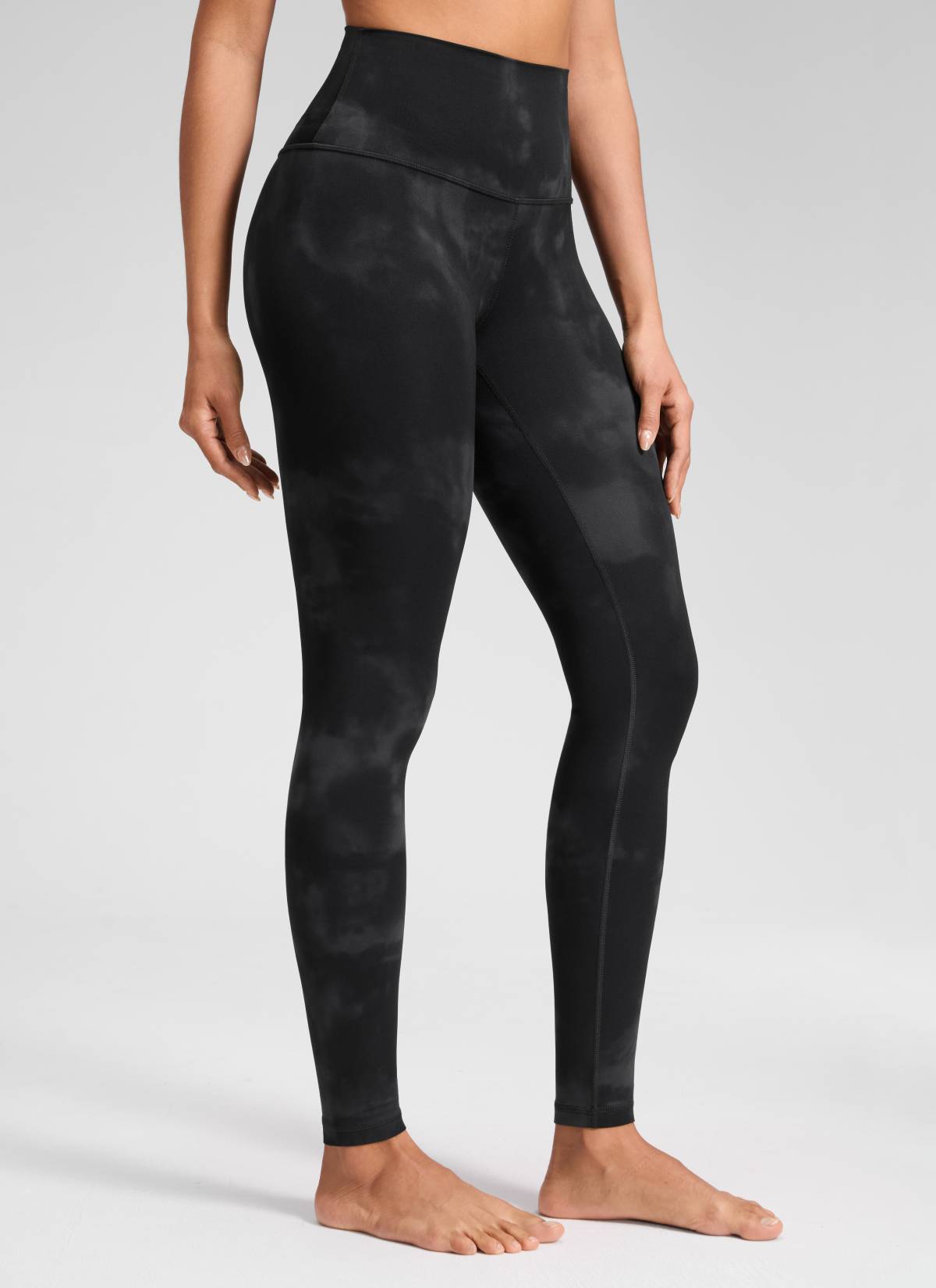 CRZ YOGA Seluar Legging Yoga Butterluxe Naik Tinggi Santai Yoga Wanita 30'' Corak Bunga Ikat Celup Hitam