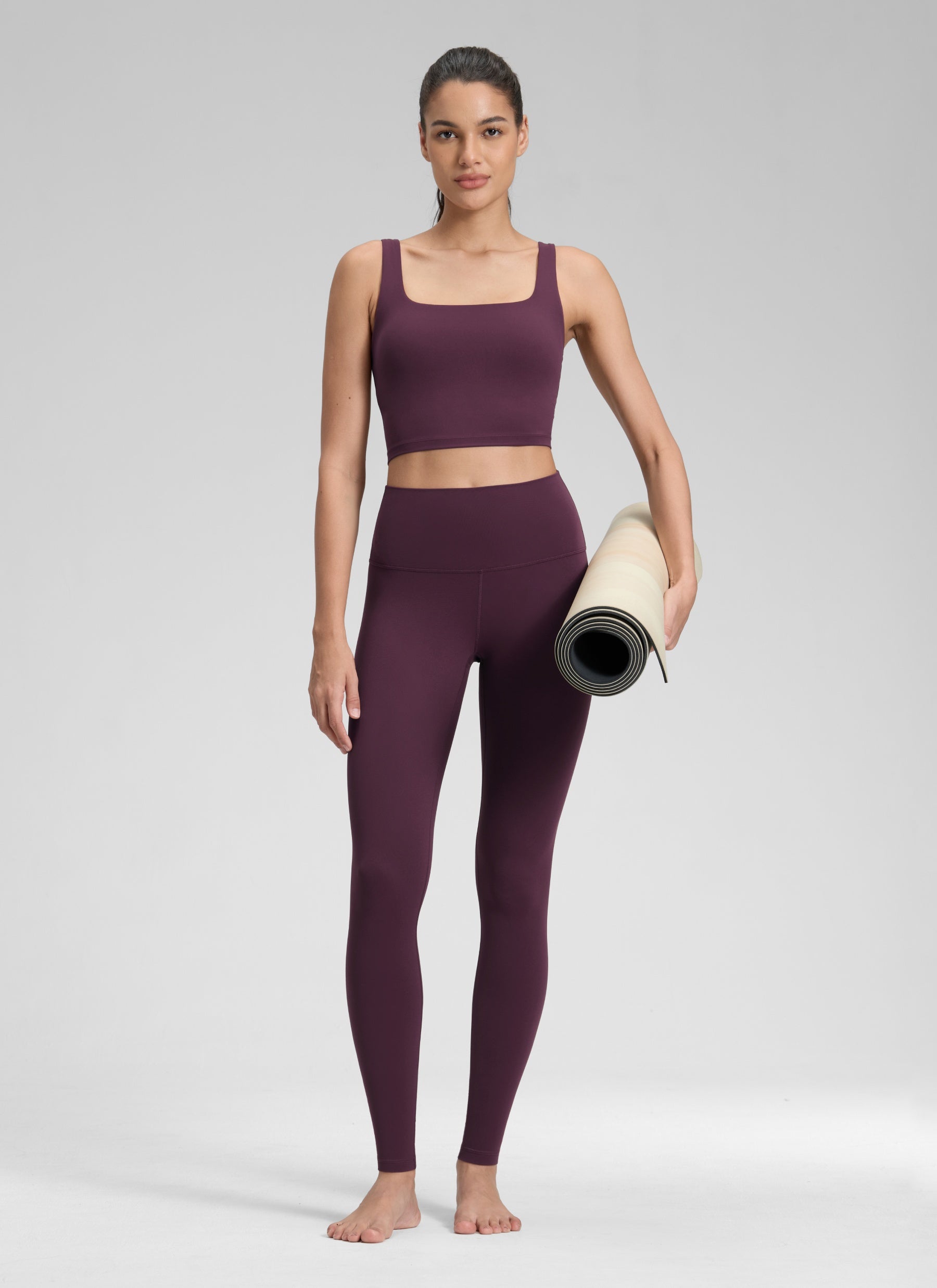 CRZ YOGA Yoga Lounge Wanita Bertingkat Tinggi Butterluxe Legging Yoga 30'' Ungu Tua