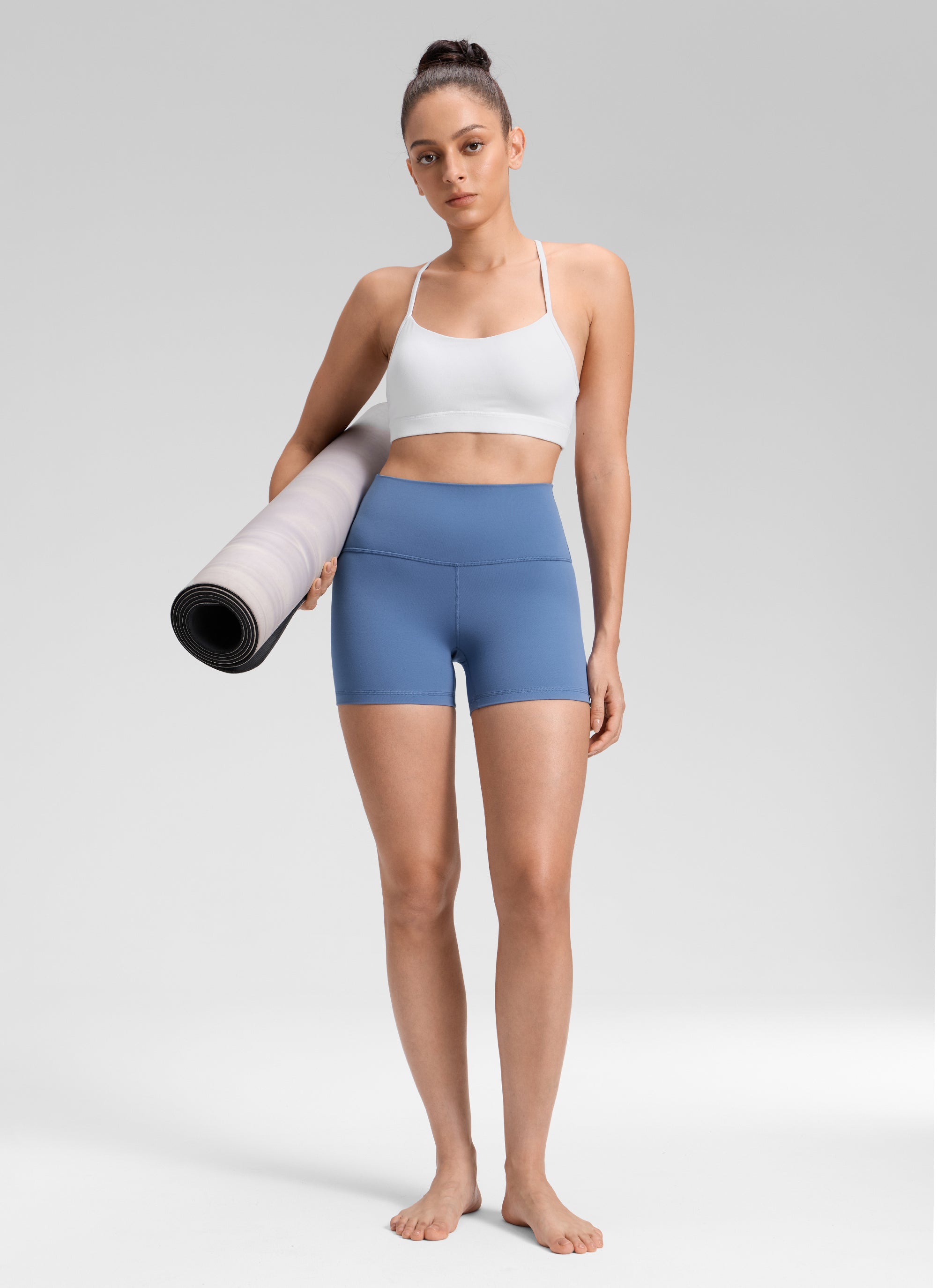 CRZ YOGA Quần short yoga cạp cao dành cho nữ kiểu biker Butterluxe 4'' Màu xanh Oasis