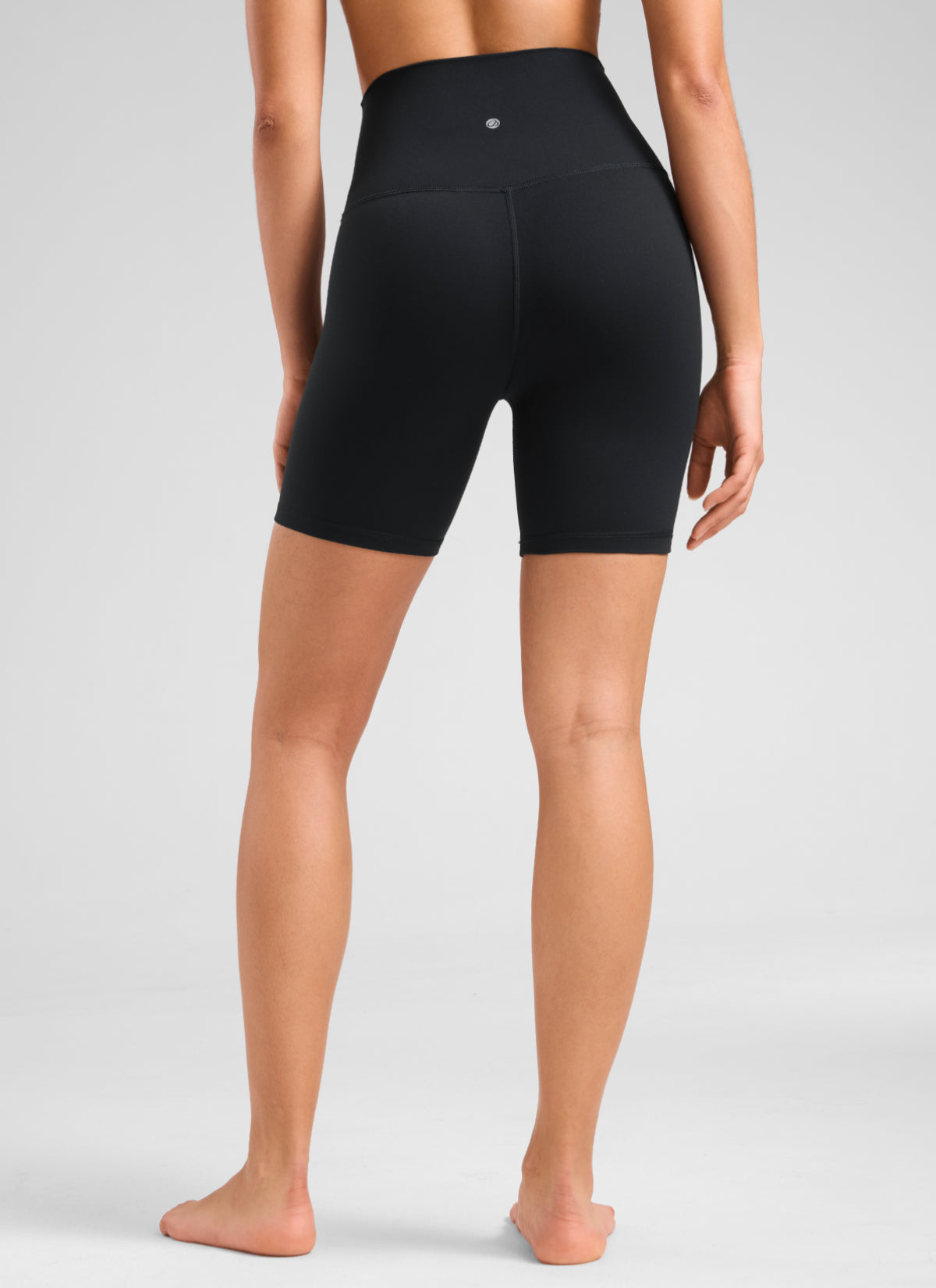 CRZ YOGA Celana Yoga Wanita Celana Pendek Biker Pinggang Tinggi Butterluxe 15 cm Hitam