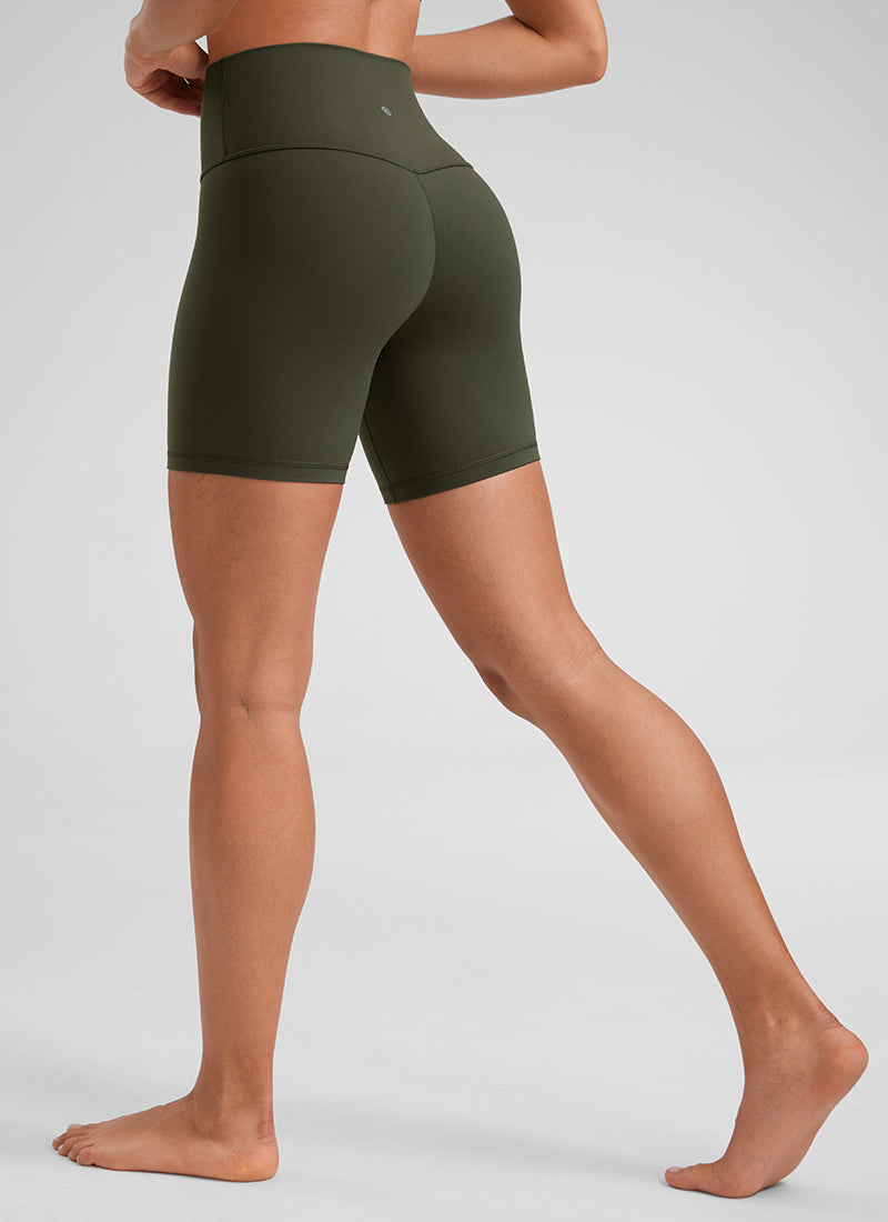 CRZ YOGA Quần short đạp xe cạp cao dành cho nữ Butterluxe 6'' Màu xanh ô liu