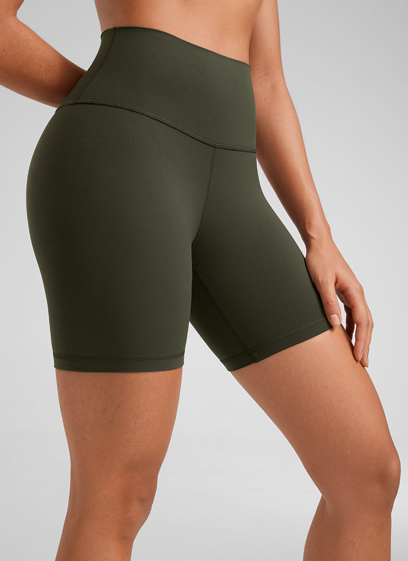 CRZ YOGA Quần short đạp xe cạp cao dành cho nữ Butterluxe 6'' Màu xanh ô liu