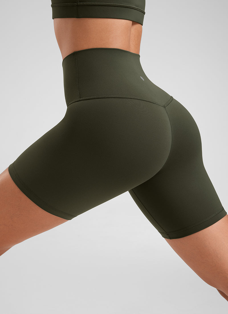 CRZ YOGA Quần short đạp xe cạp cao dành cho nữ Butterluxe 6'' Màu xanh ô liu