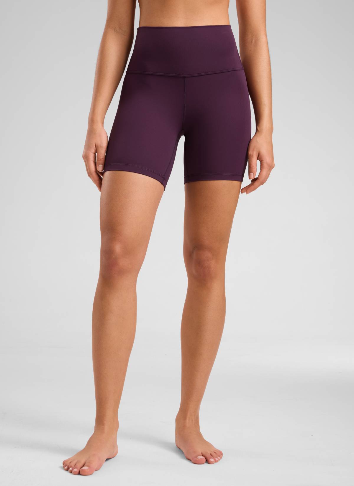 CRZ YOGA Quần short đạp xe cạp cao dành cho nữ Butterluxe 6 inch, màu tím đậm