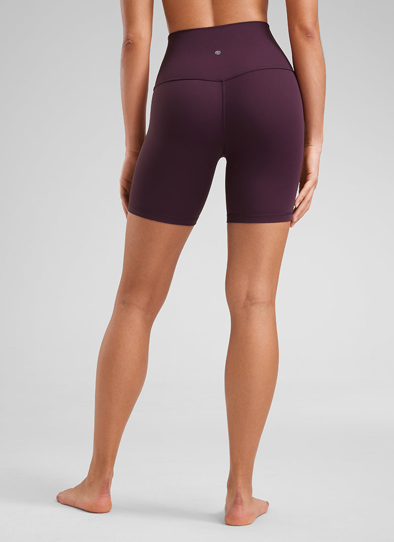 CRZ YOGA Quần short đạp xe cạp cao dành cho nữ Butterluxe 6 inch, màu tím đậm