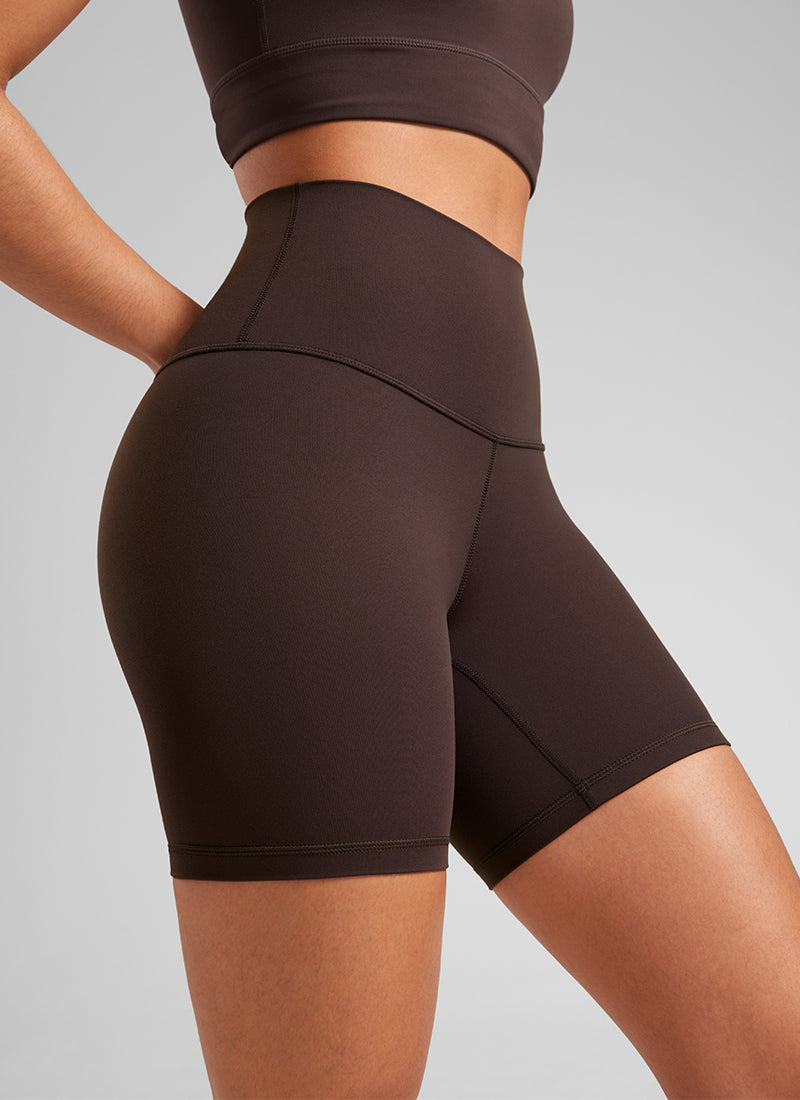 CRZ YOGA Quần short đạp xe cạp cao dành cho nữ Butterluxe 6'' Butterluxe nâu sô-cô-la nóng