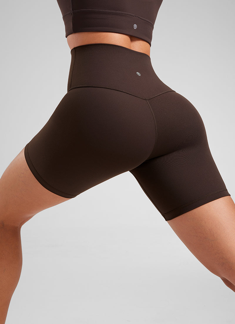 CRZ YOGA Quần short đạp xe cạp cao dành cho nữ Butterluxe 6'' Butterluxe nâu sô-cô-la nóng