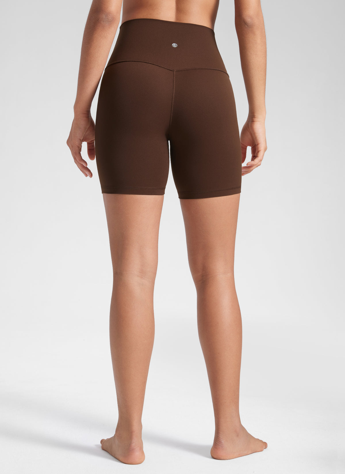 CRZ YOGA Women's Yoga High Rise Biker Shorts Butterluxe Shorts 6'' Lava Brown @model_info:Winma
