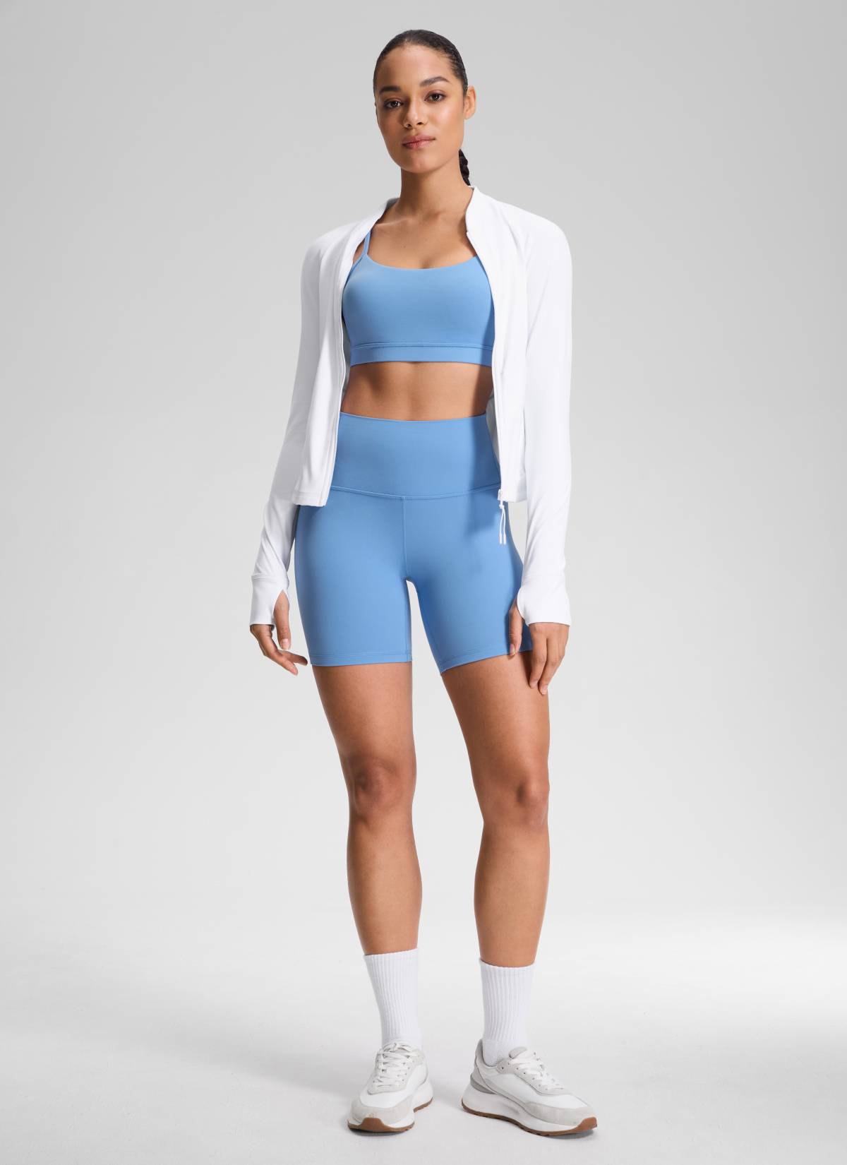 CRZ YOGA Quần short yoga cạp cao kiểu biker dành cho nữ Butterluxe 6'' Màu xanh Party Blue
