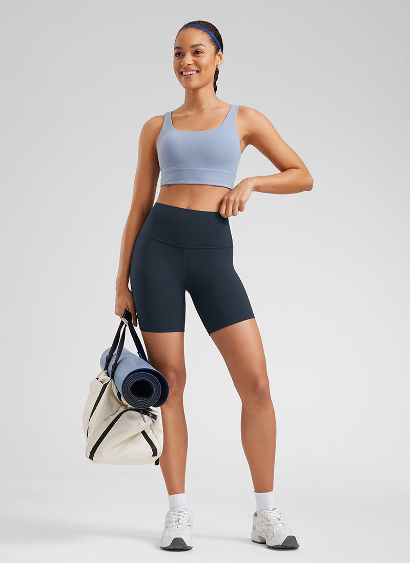 CRZ YOGA Quần short đạp xe cạp cao dành cho nữ Butterluxe 6'' Màu xanh hải quân đậm