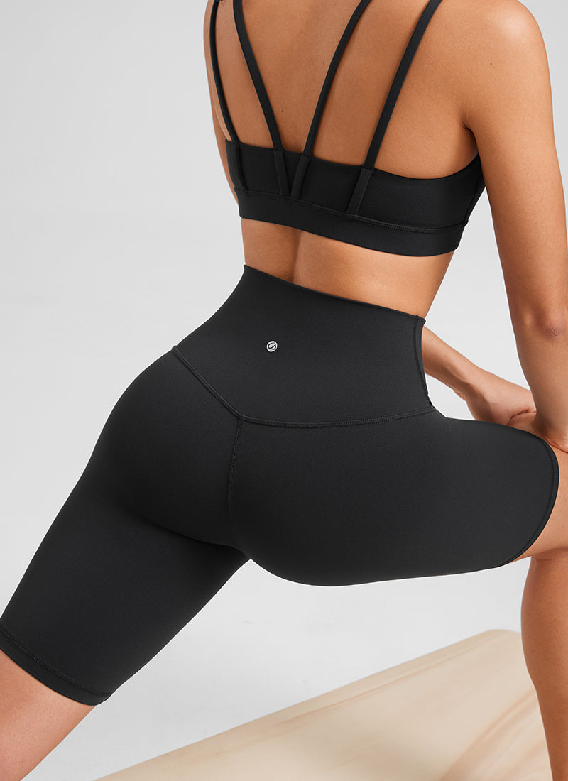 CRZ YOGA Yoga Tinggi Wanita Butterluxe Seluar Pendek Biker Panjang 8'' Hitam
