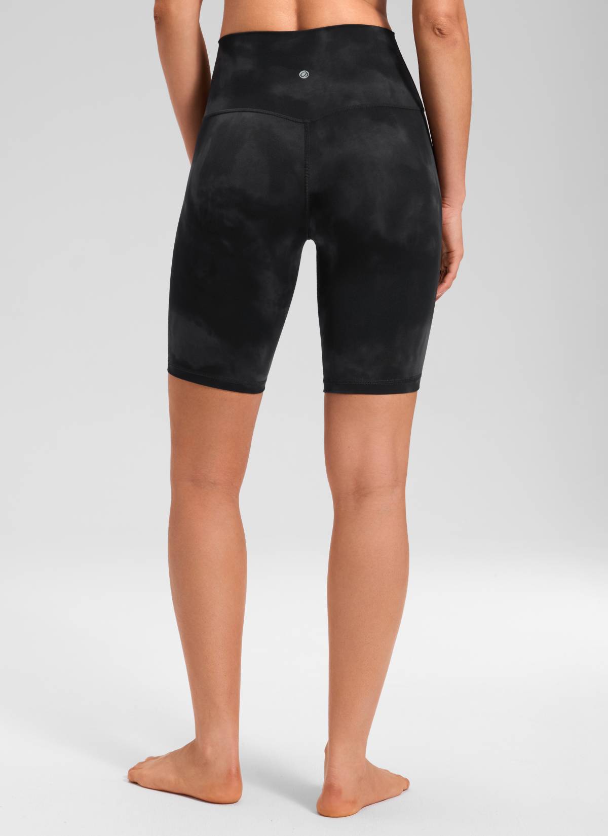 CRZ YOGA Yoga Tinggi Wanita Butterluxe Seluar Pendek Biker Panjang 8'' Bunga Pewarna Hitam Ikat