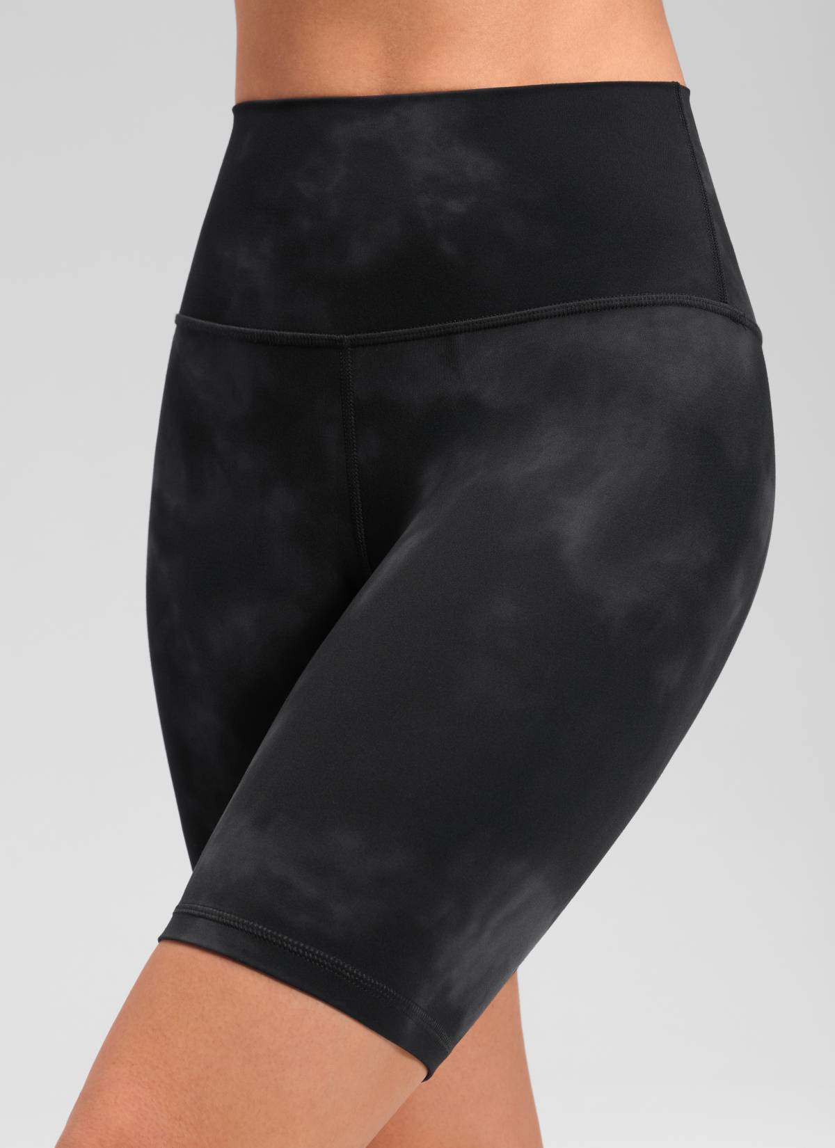 CRZ YOGA Yoga Tinggi Wanita Butterluxe Seluar Pendek Biker Panjang 8'' Bunga Pewarna Hitam Ikat