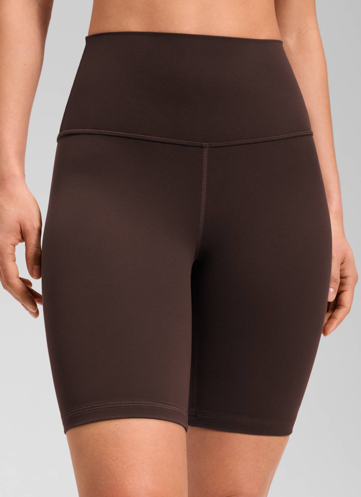CRZ YOGA Yoga Tinggi Wanita Butterluxe Seluar Pendek Biker Panjang 8'' Coklat Fudge Panas