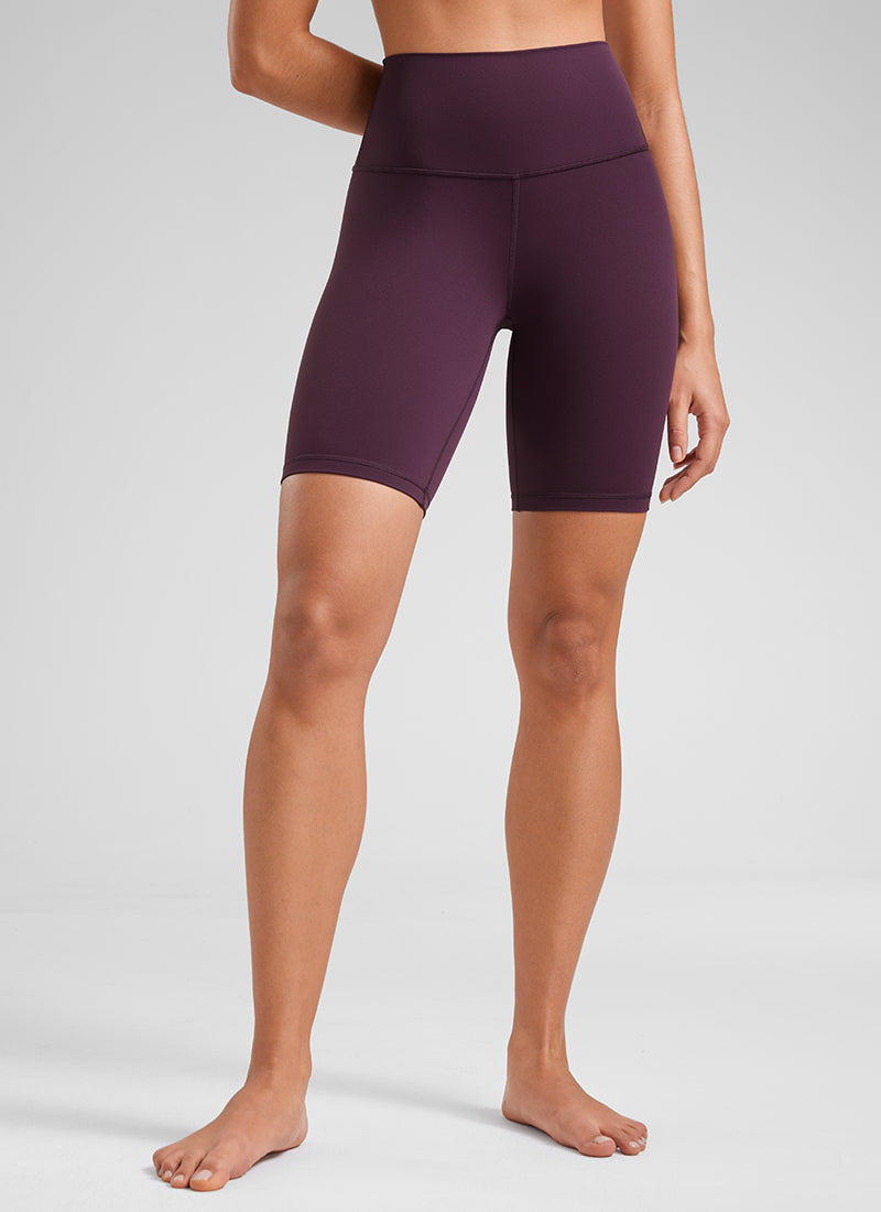 CRZ YOGA Yoga Tinggi Wanita Butterluxe Seluar Pendek Biker Panjang 8'' Ungu Tua