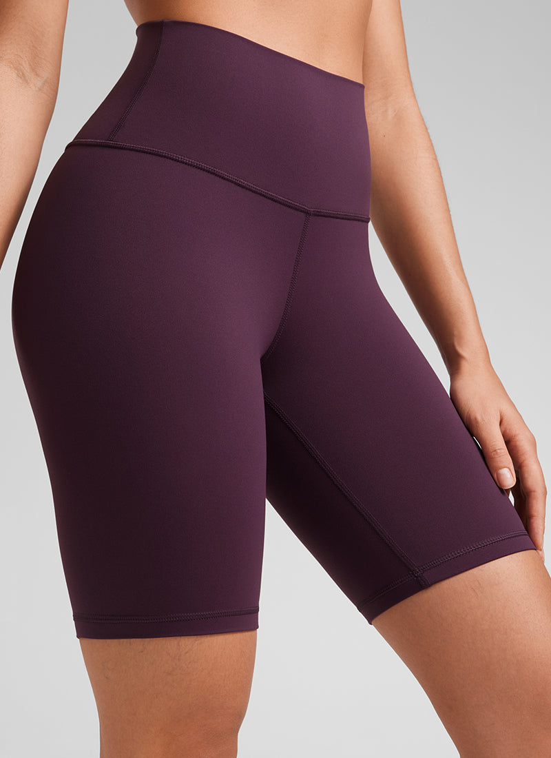 CRZ YOGA Yoga Tinggi Wanita Butterluxe Seluar Pendek Biker Panjang 8'' Ungu Tua