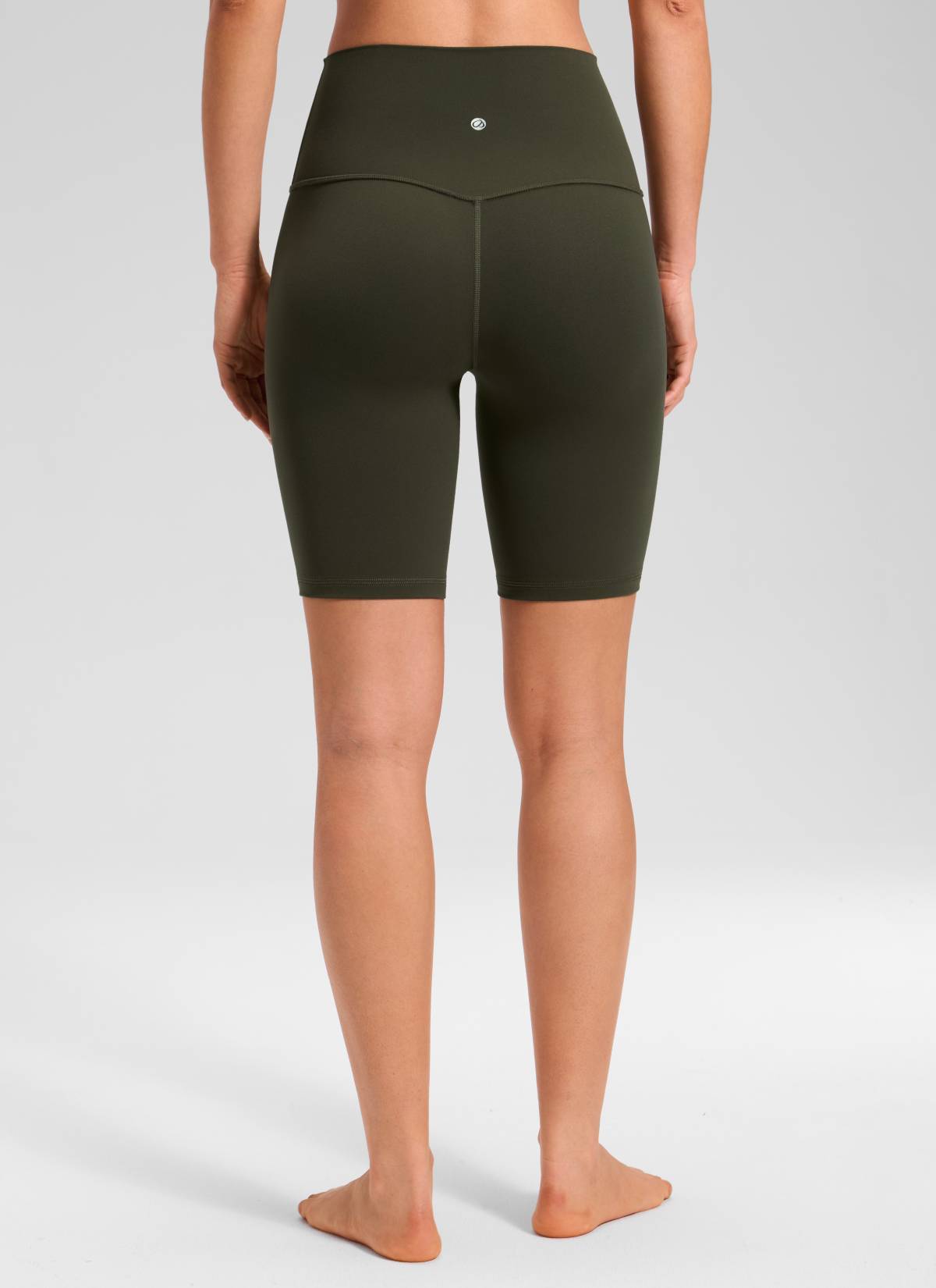 CRZ YOGA Yoga Tinggi Wanita Butterluxe Seluar Pendek Biker Panjang 8'' Hijau Zaitun