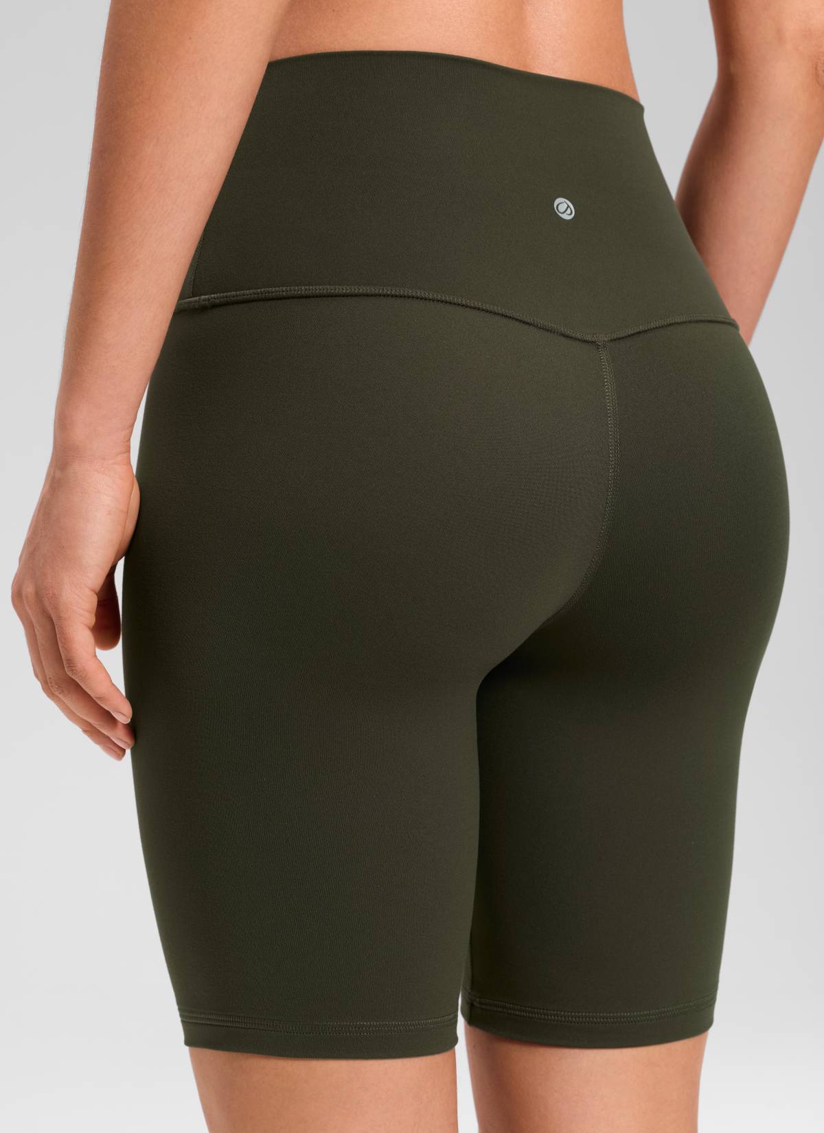 CRZ YOGA Yoga Tinggi Wanita Butterluxe Seluar Pendek Biker Panjang 8'' Hijau Zaitun